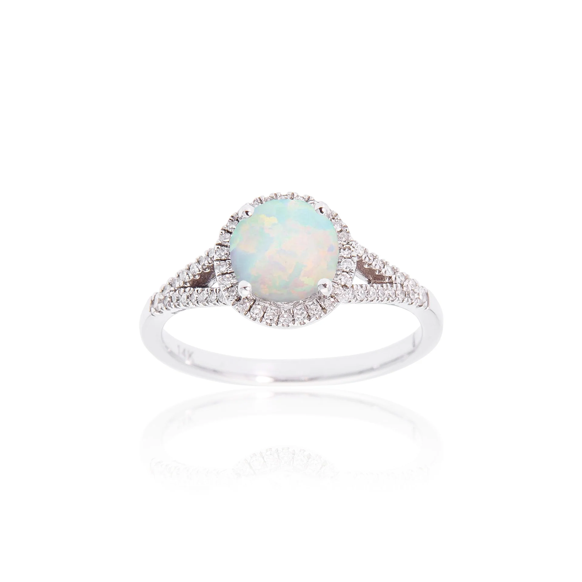 Sabel Collection Birthstone and Diamond Halo Ring - Image 8
