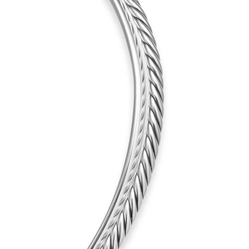 Bold Crossover Collar Necklace in Sterling Silver, 10mm, 16" - Image 3