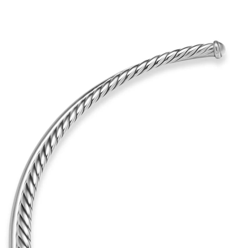 Bold Crossover Collar Necklace in Sterling Silver, 10mm, 16" - Image 4