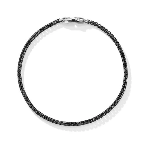 Box Chain Bracelet in Stainless Steel and Sterling Silver - Image 2