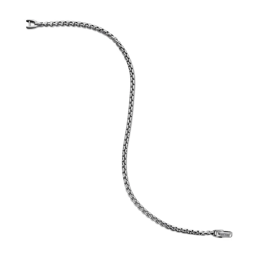 Box Chain Bracelet in Sterling Silver, 2.7mm, Size Small - Image 2