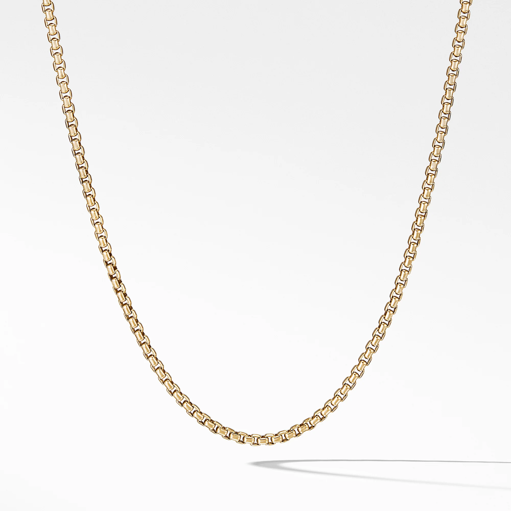 Box Chain Necklace in 18K Yellow Gold, 18" Length