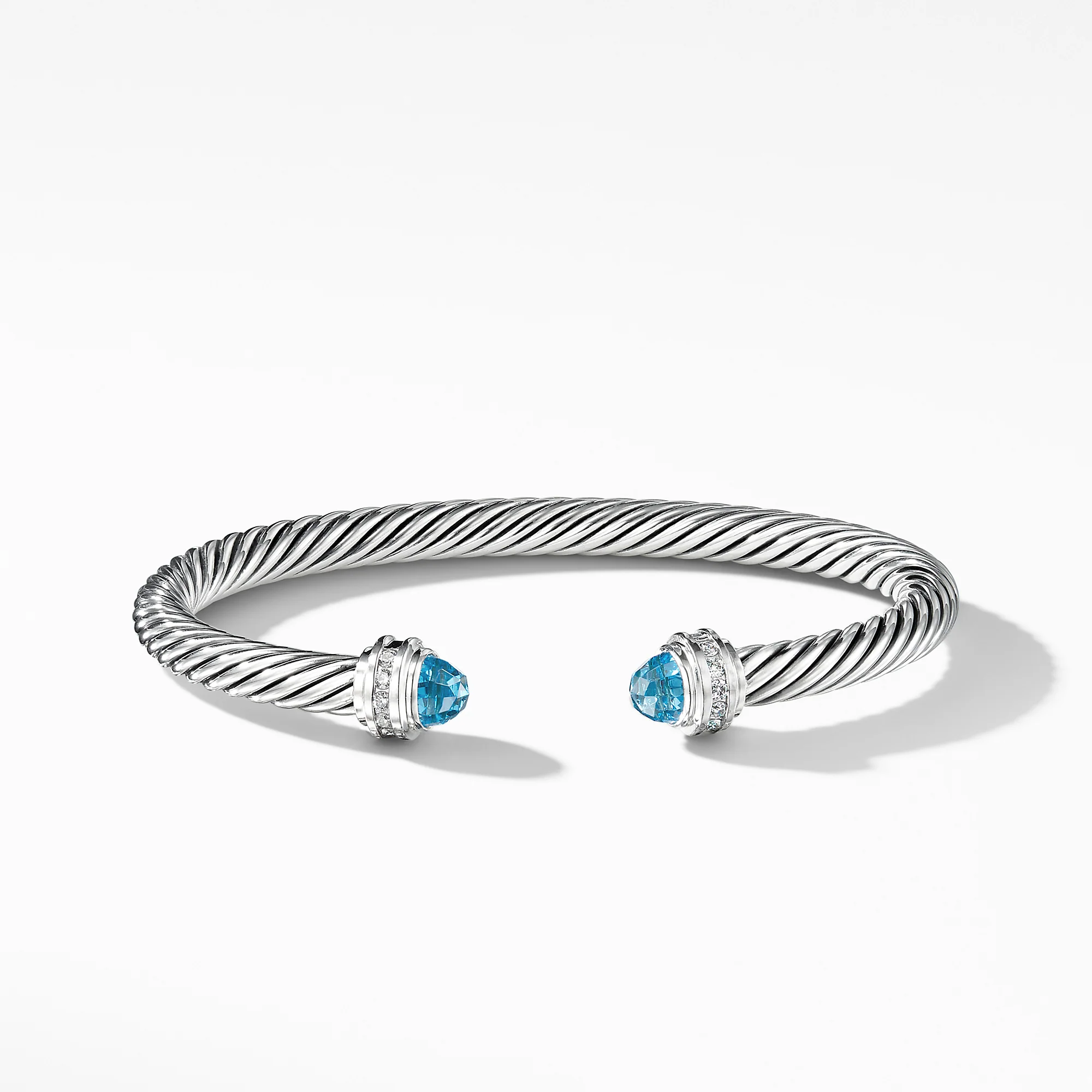 Bracelet with Blue Topaz and Diamonds, Size Medium - Image 2