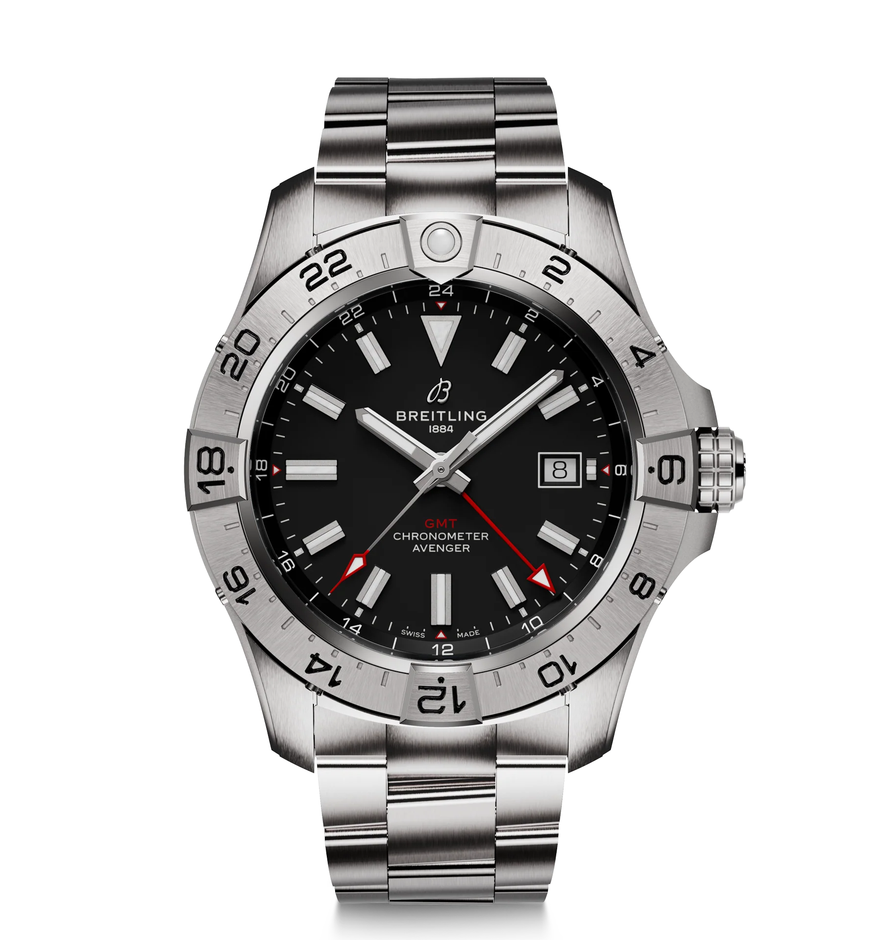 Breitling Avenger Automatic GMT 44mm Watch with Black Dial