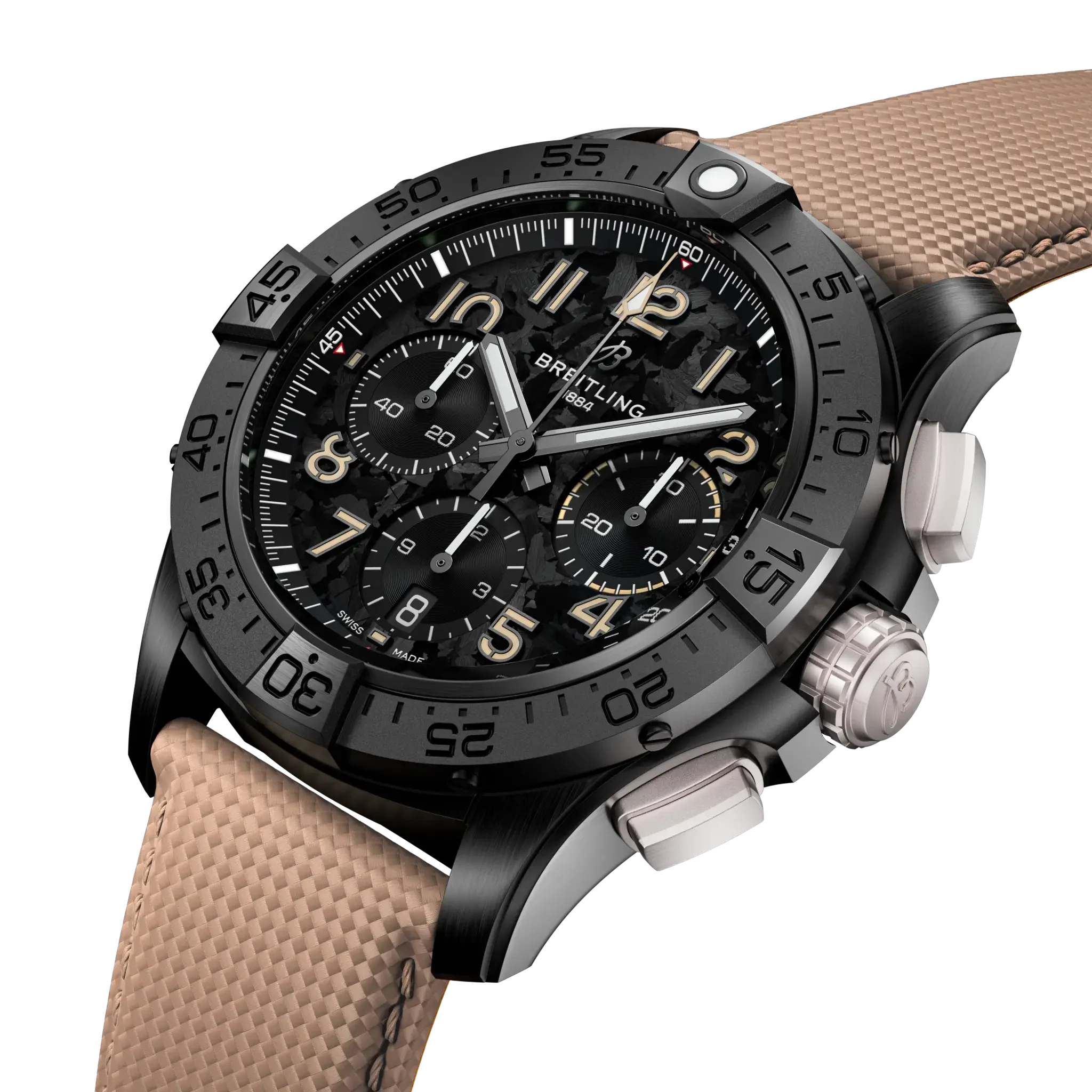 Breitling Avenger B01 Chronograph 42 Night Mission Watch with Leather Strap - Image 2