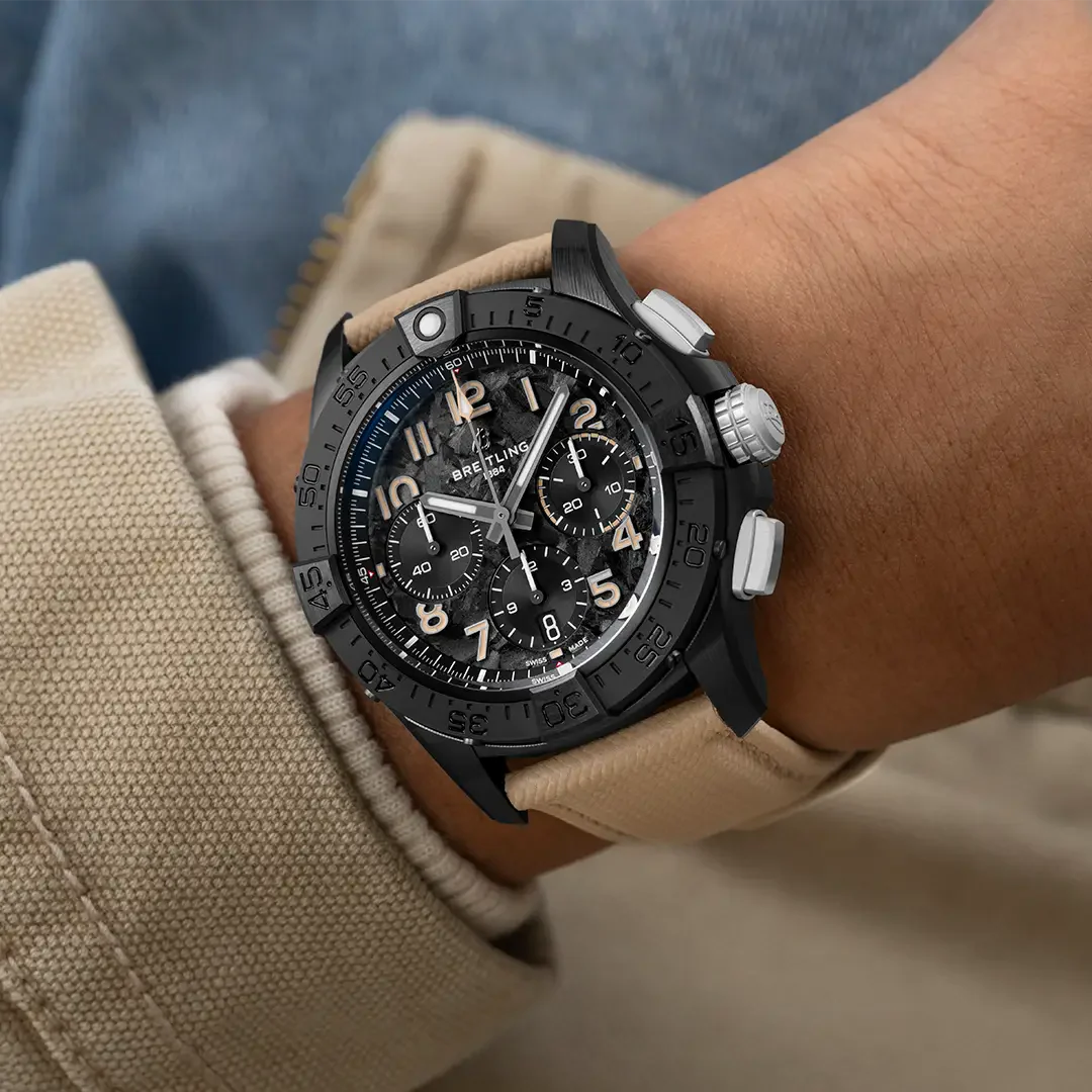Breitling Avenger B01 Chronograph 42 Night Mission Watch with Leather Strap - Image 5