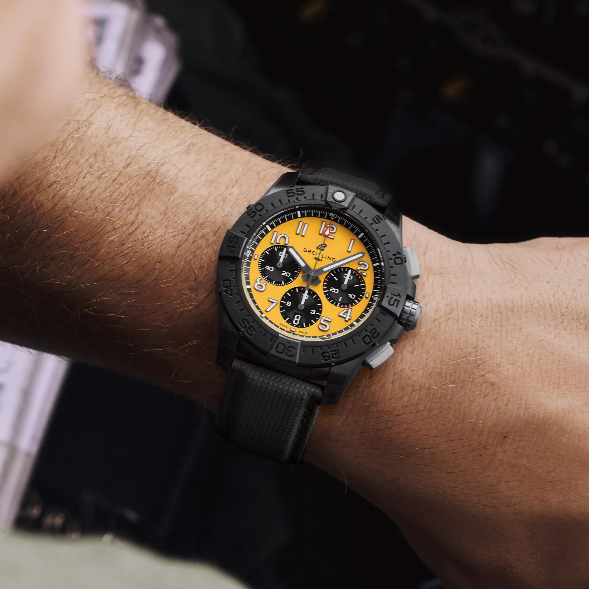Breitling Avenger B01 Chronograph 44 Night Mission Watch with Black Strap - Image 5