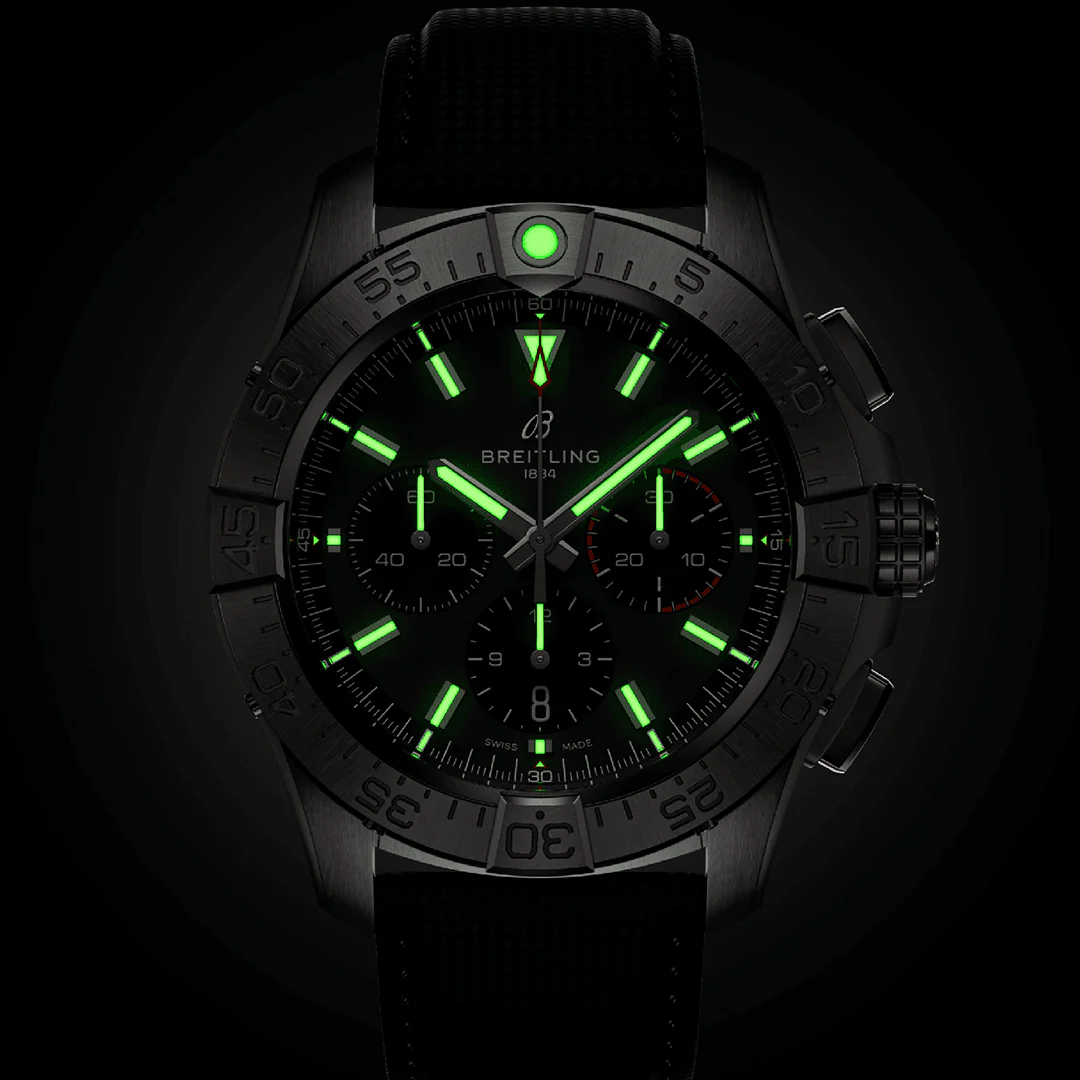 Breitling Avenger B01 Chronograph 44 Watch with Calfskin Leather Strap - Image 5