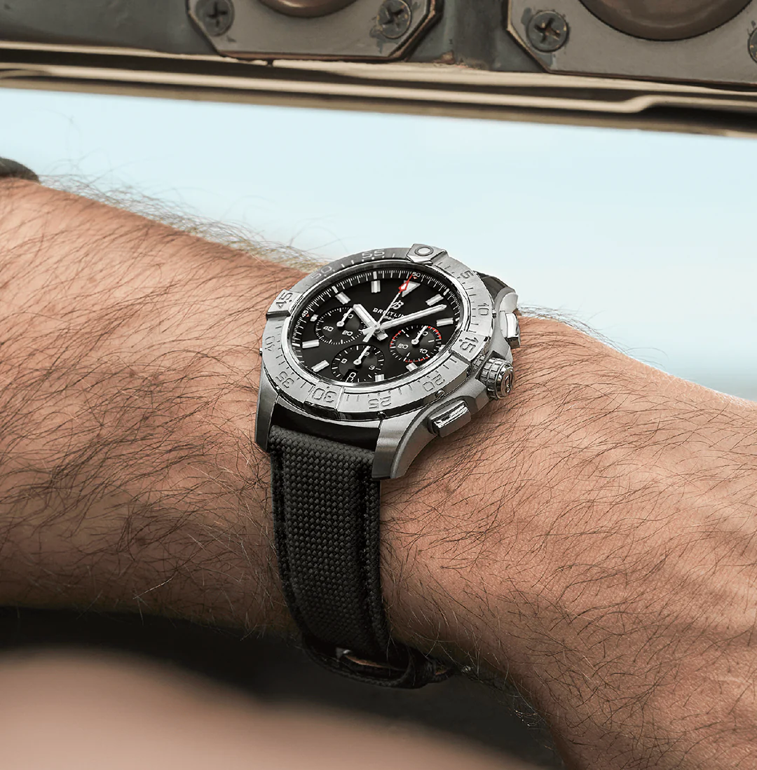 Breitling Avenger B01 Chronograph 44 Watch with Calfskin Leather Strap - Image 6