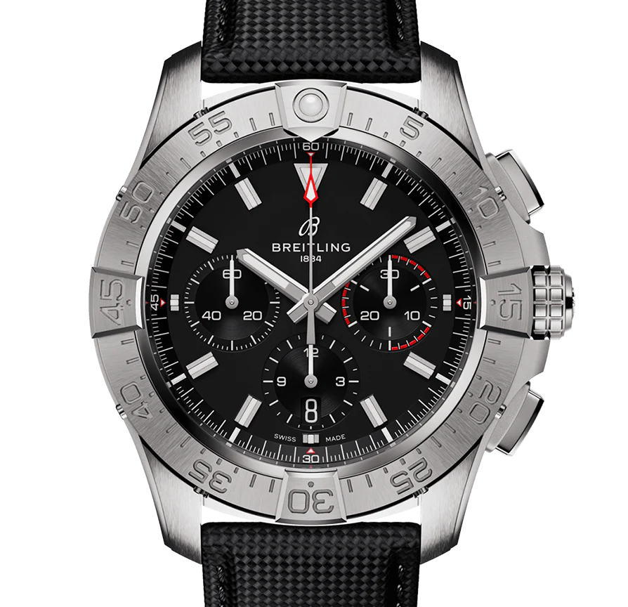 Breitling Avenger B01 Chronograph 44 Watch with Calfskin Leather Strap - Image 7