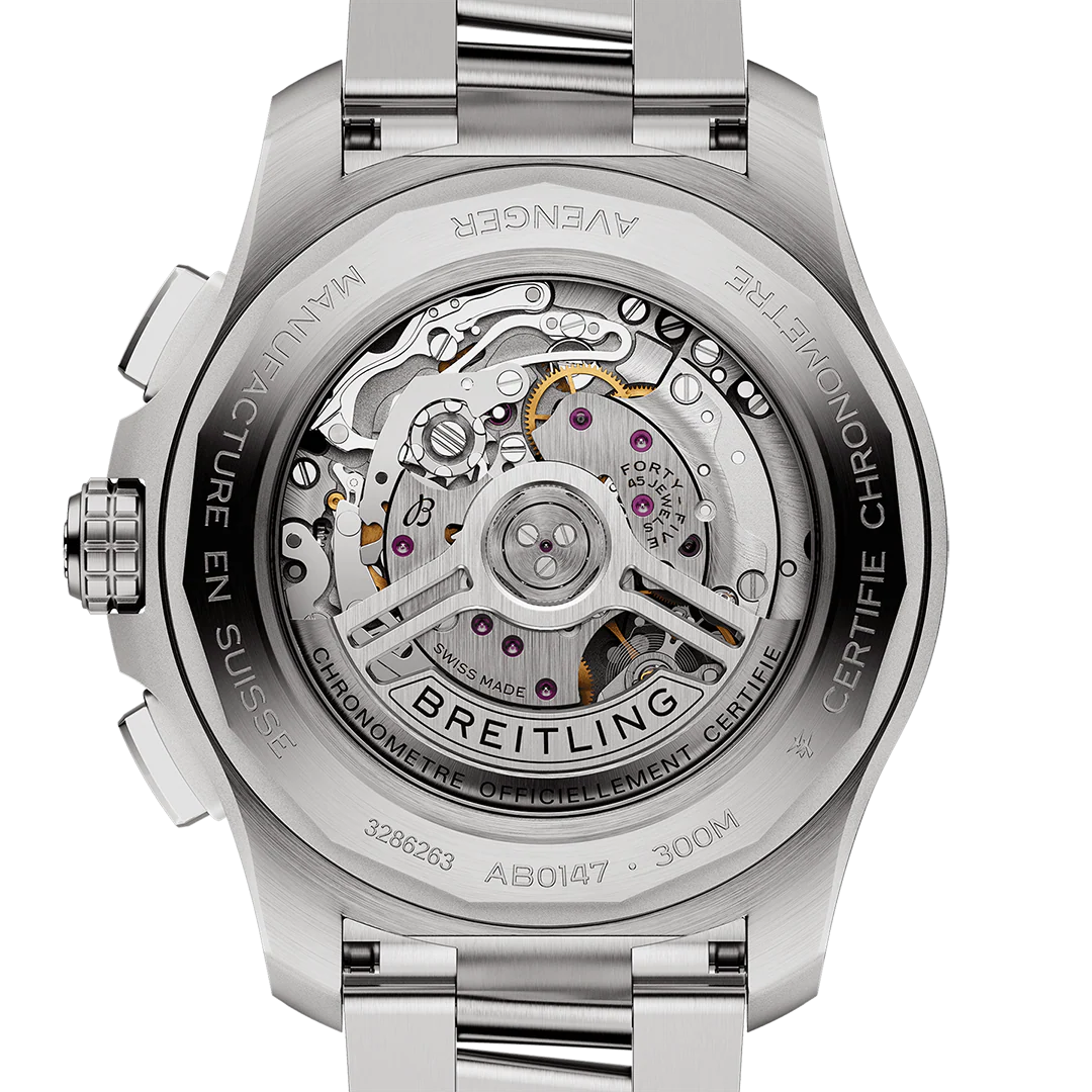 Breitling Avenger B01 Chronograph 44 Watch with Stainless Steel Bracelet - Image 4
