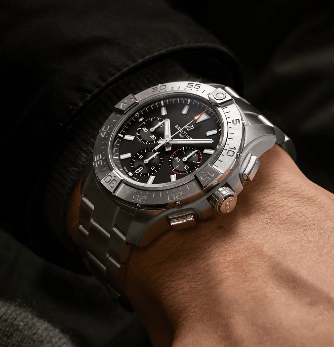 Breitling Avenger B01 Chronograph 44 Watch with Stainless Steel Bracelet - Image 7