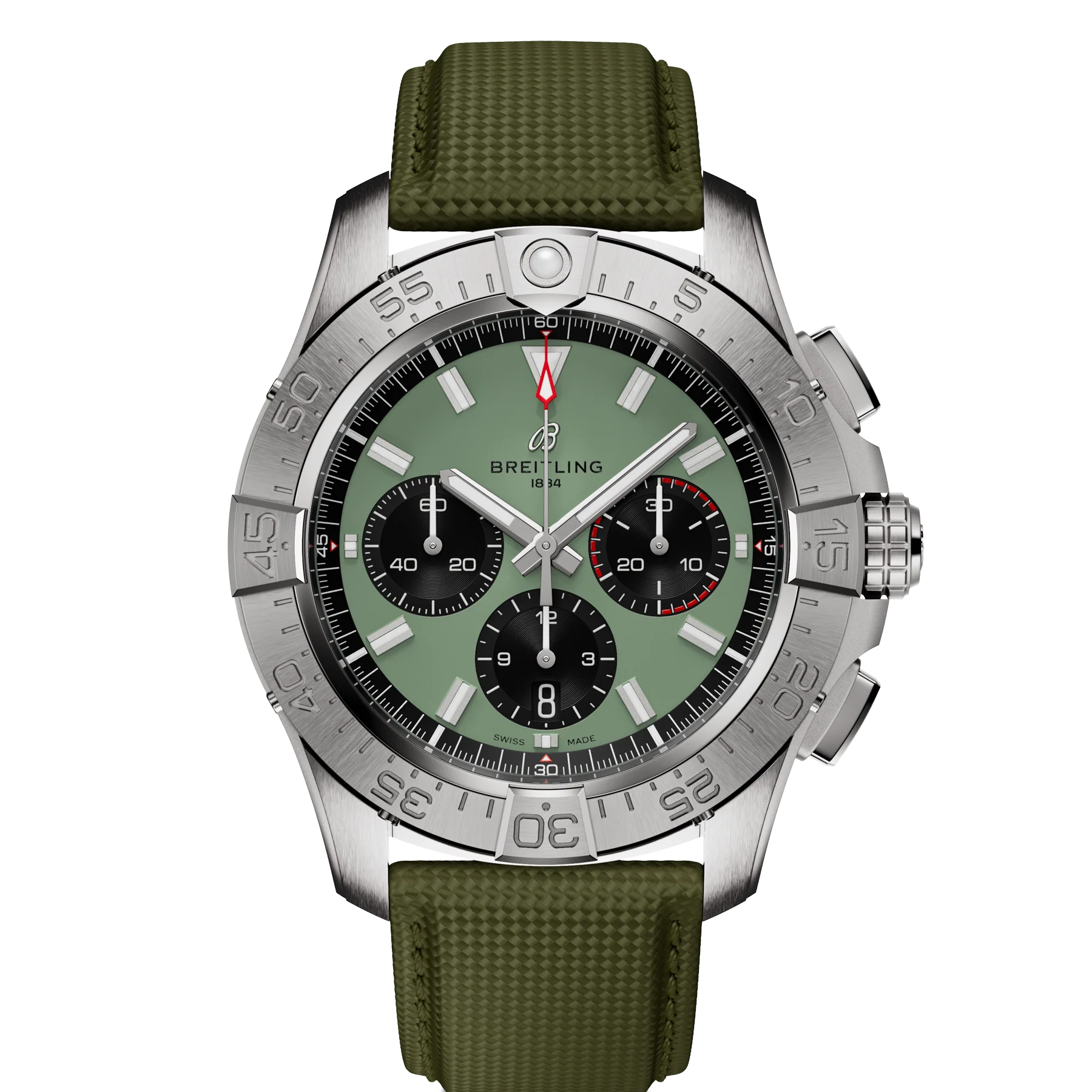 Breitling Avenger B01 Chronograph 44mm Watch with Green Strap