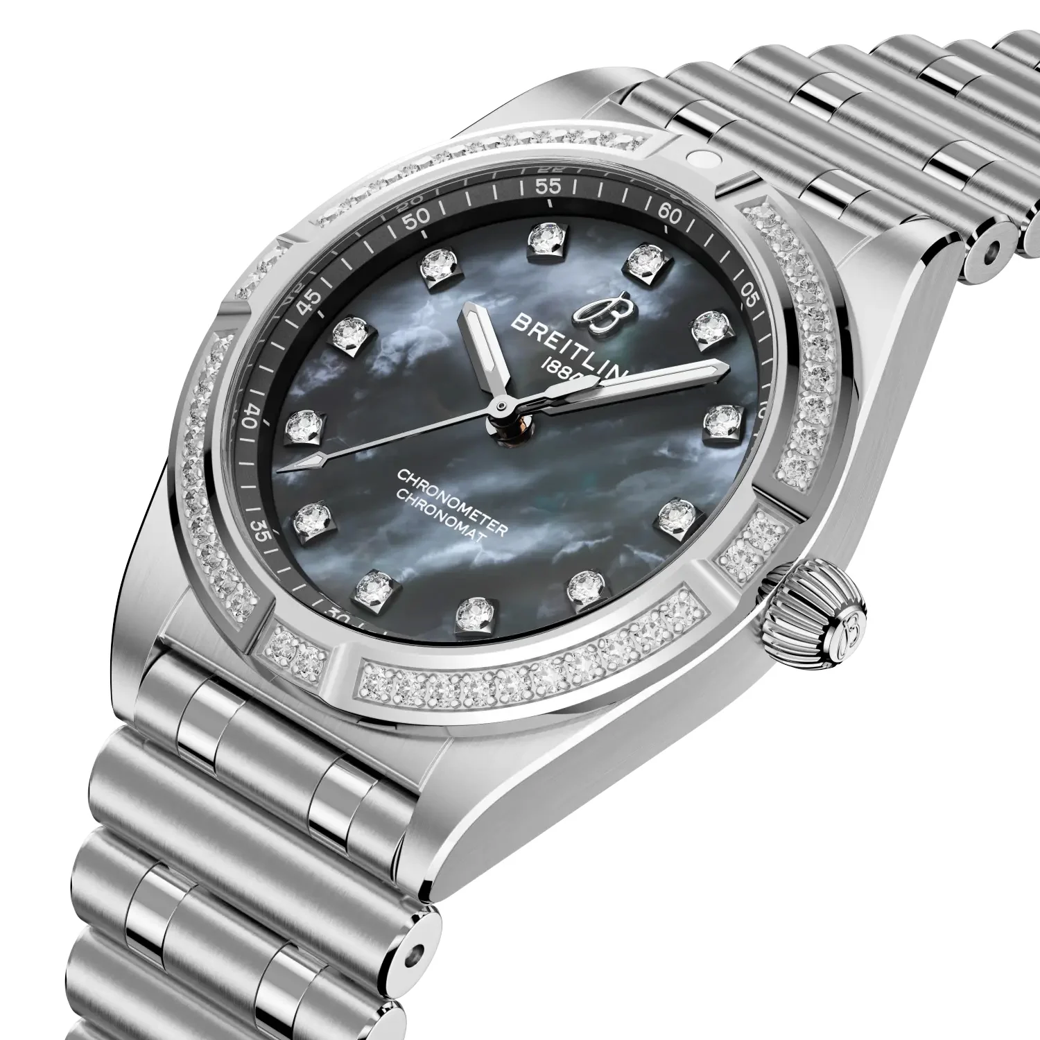 Breitling Chronomat 28 Watch with Black Mother of Pearl Dial - Image 2
