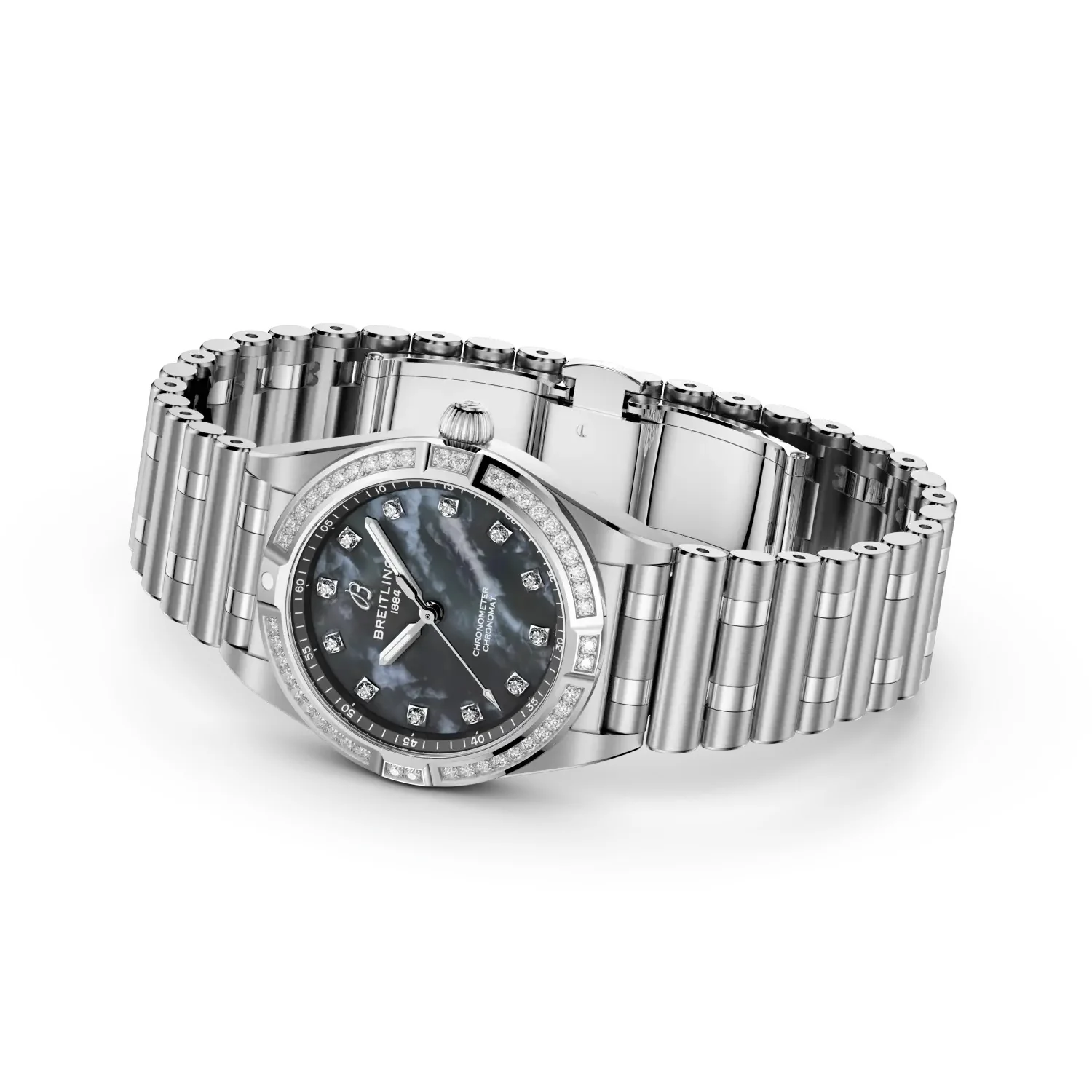 Breitling Chronomat 28 Watch with Black Mother of Pearl Dial - Image 4