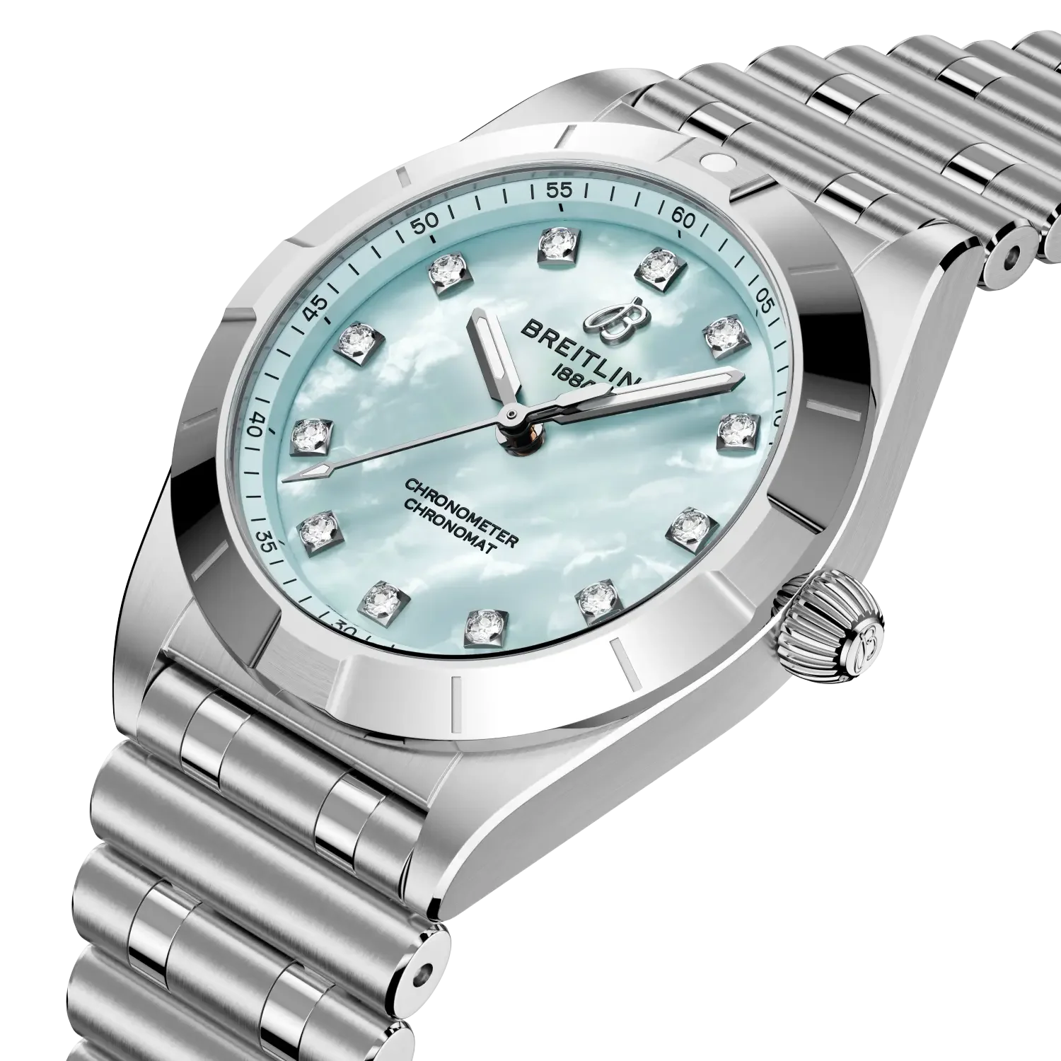 Breitling Chronomat 28 Watch with Blue Mother of Pearl Dial - Image 2