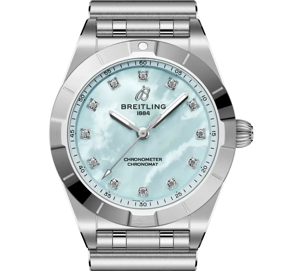 Breitling Chronomat 28 Watch with Blue Mother of Pearl Dial - Image 7