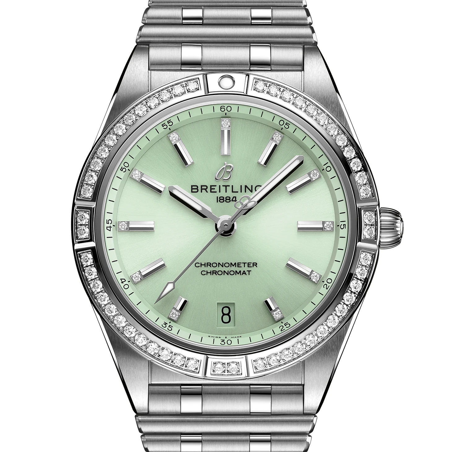 Breitling Chronomat Automatic 36 with Diamond Bezel and Green Dial - Image 3