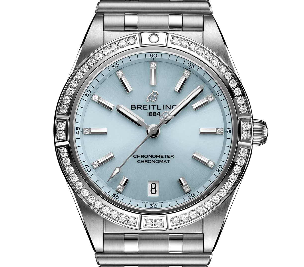 Breitling Chronomat Automatic 36 Watch with Stainless Steel & 18K White Gold Bracelet - Image 6