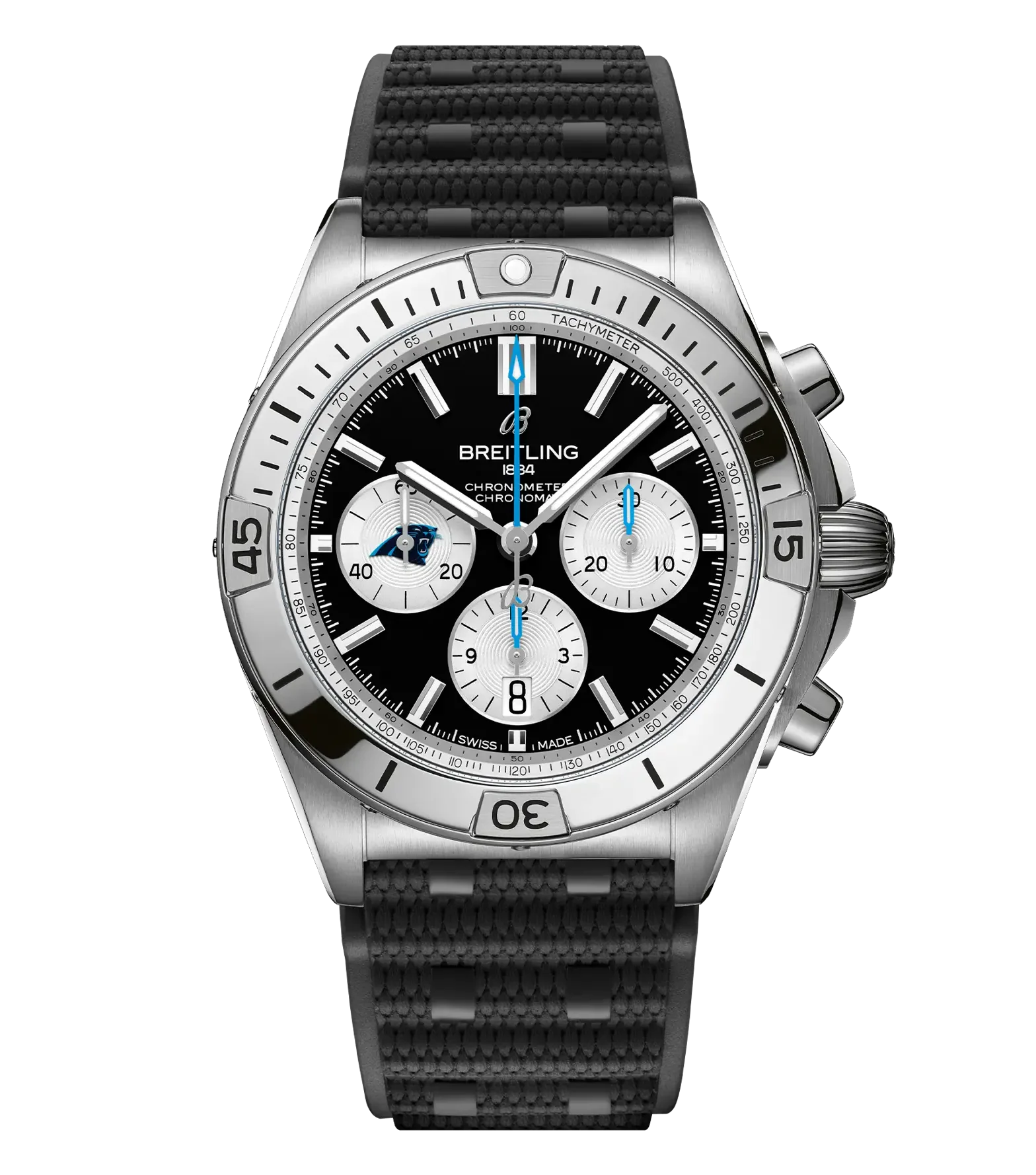Breitling Chronomat B01 42 NFL Carolina Panthers Edition with Rubber Strap