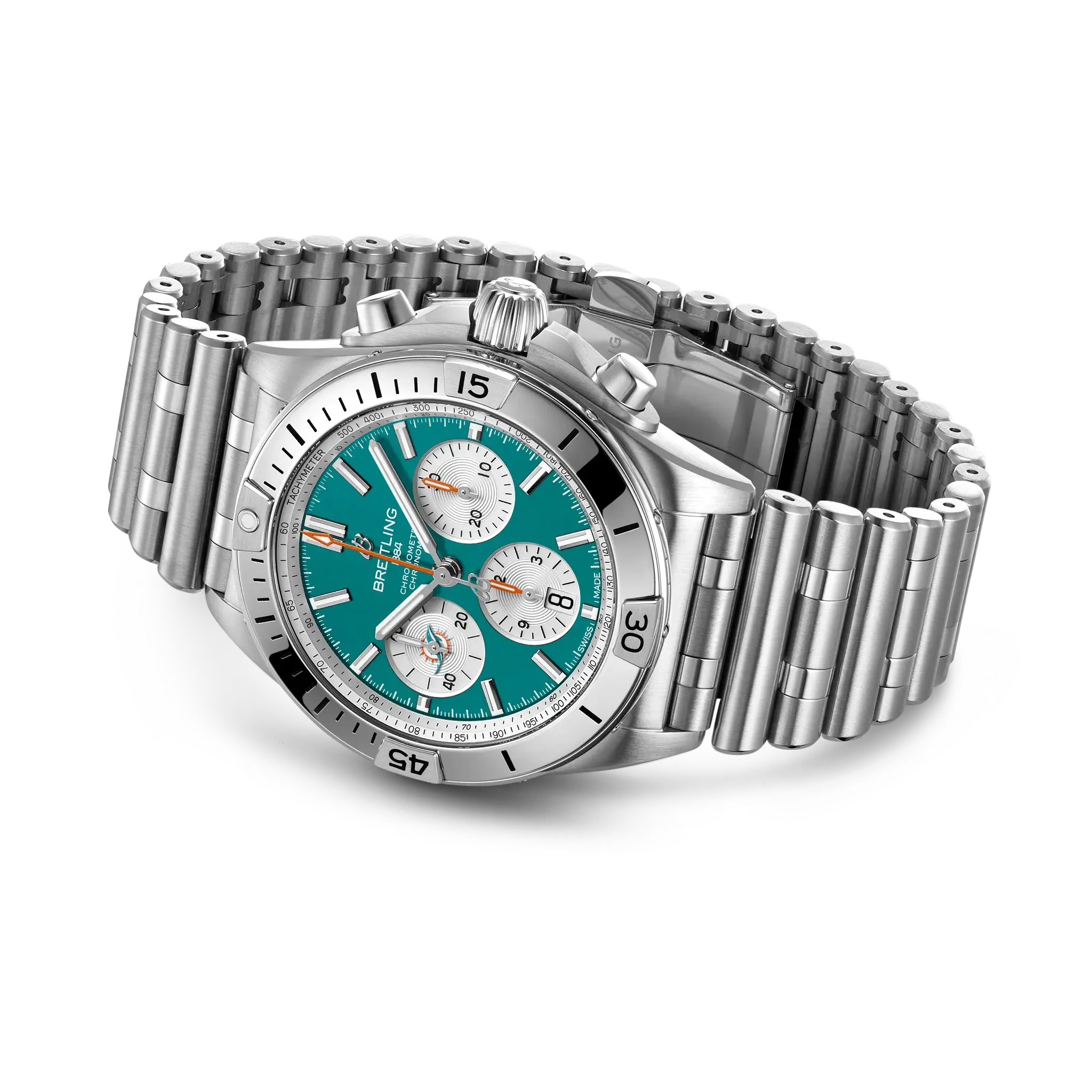 Breitling Chronomat B01 42 NFL Miami Dolphins Edition with Stainless Steel Bracelet - Image 2