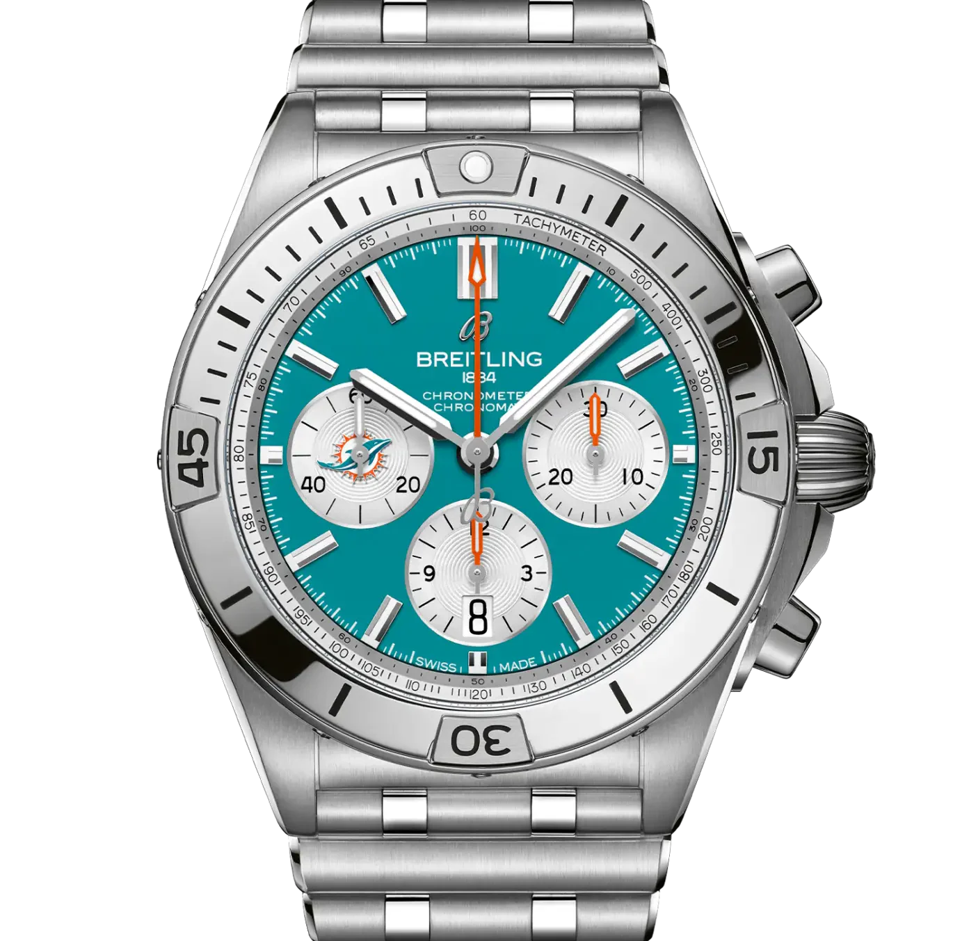 Breitling Chronomat B01 42 NFL Miami Dolphins Edition with Stainless Steel Bracelet - Image 6