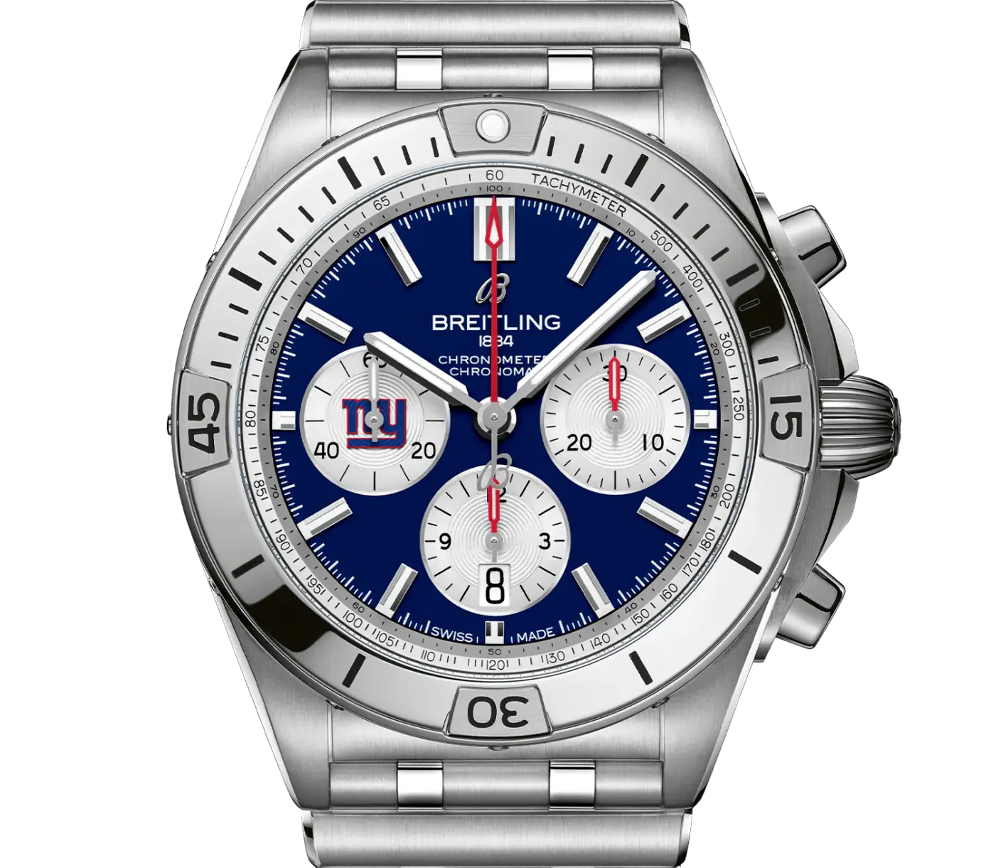 Breitling Chronomat B01 42 NFL New York Giants Edition with Stainless Steel Bracelet - Image 5