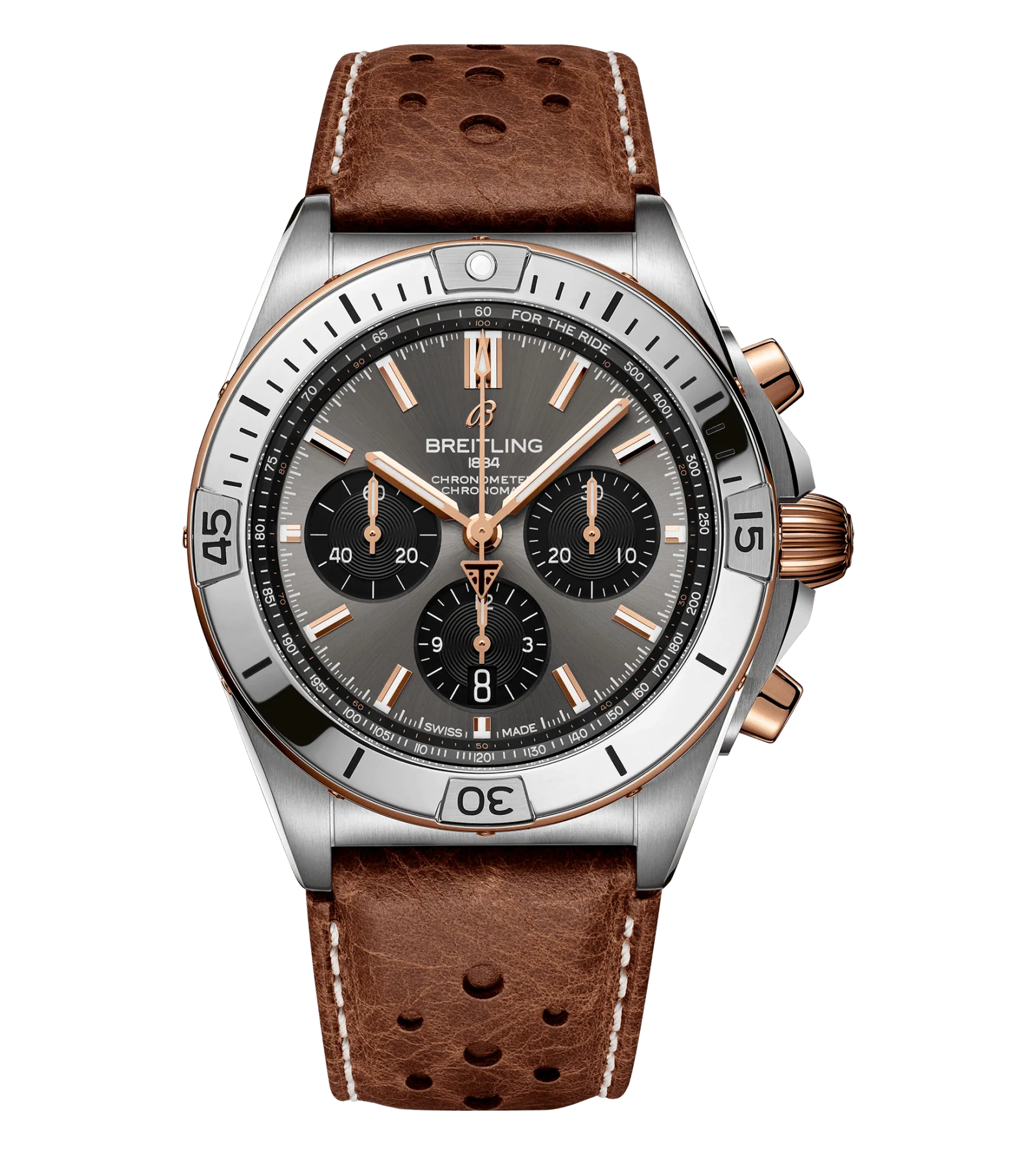 Breitling Chronomat B01 42 Triumph Watch with Brown Leather Strap