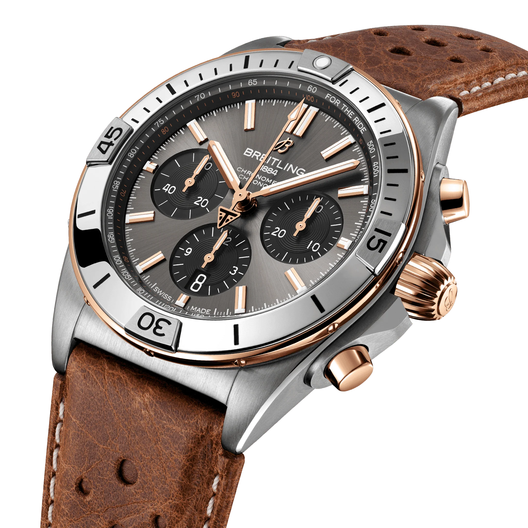 Breitling Chronomat B01 42 Triumph Watch with Brown Leather Strap - Image 3