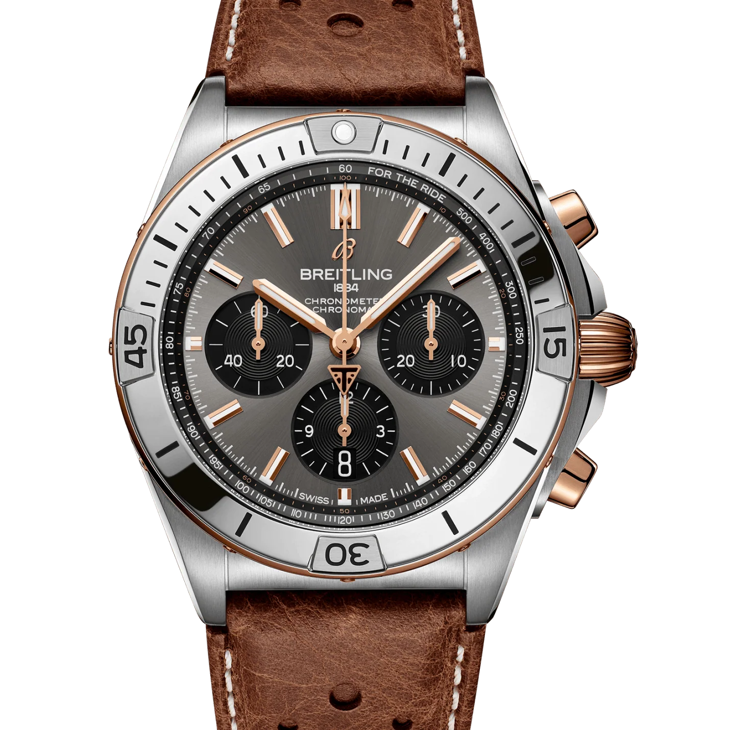Breitling Chronomat B01 42 Triumph Watch with Brown Leather Strap - Image 5