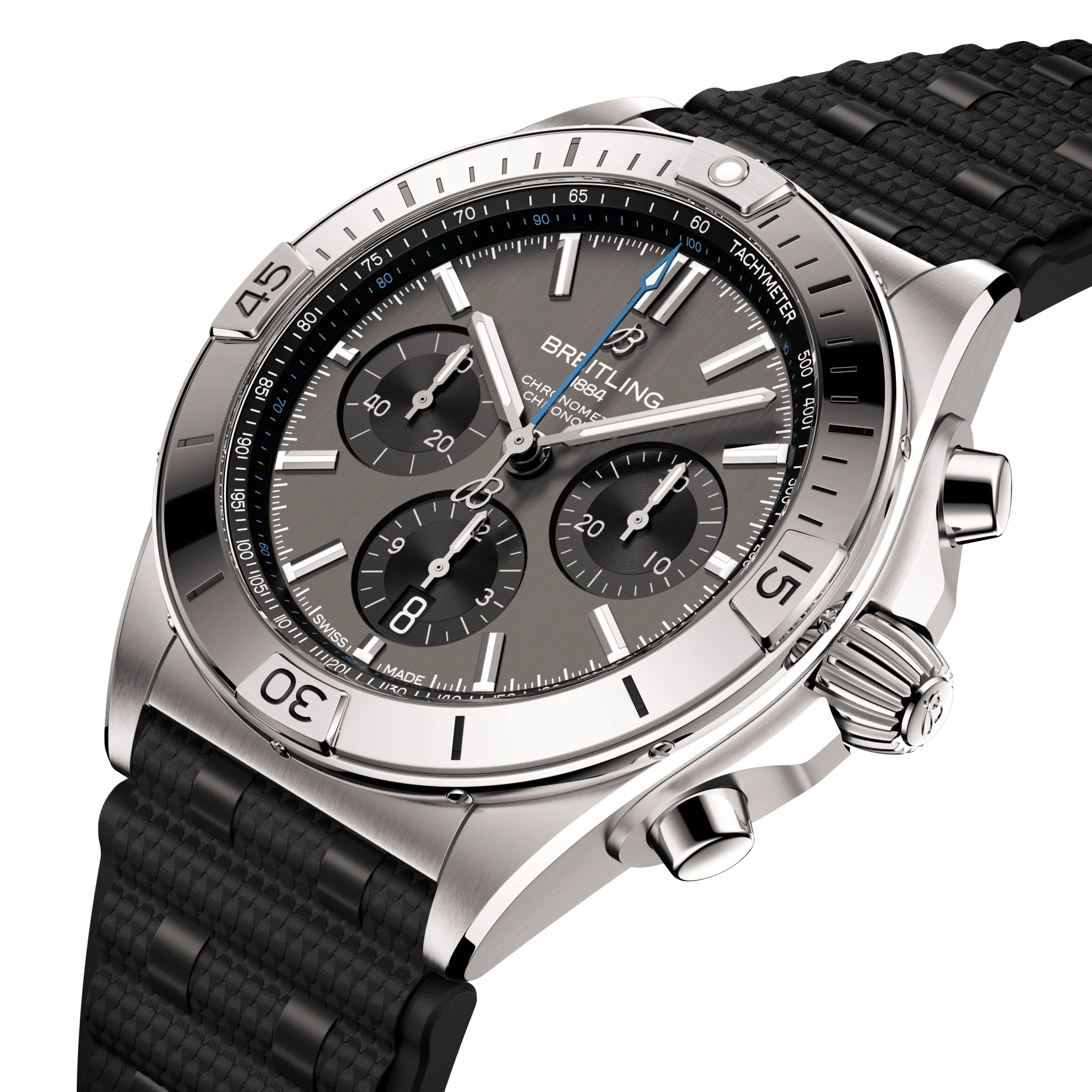Breitling Chronomat B01 42 Watch with Black Rubber Rouleaux Strap - Image 2