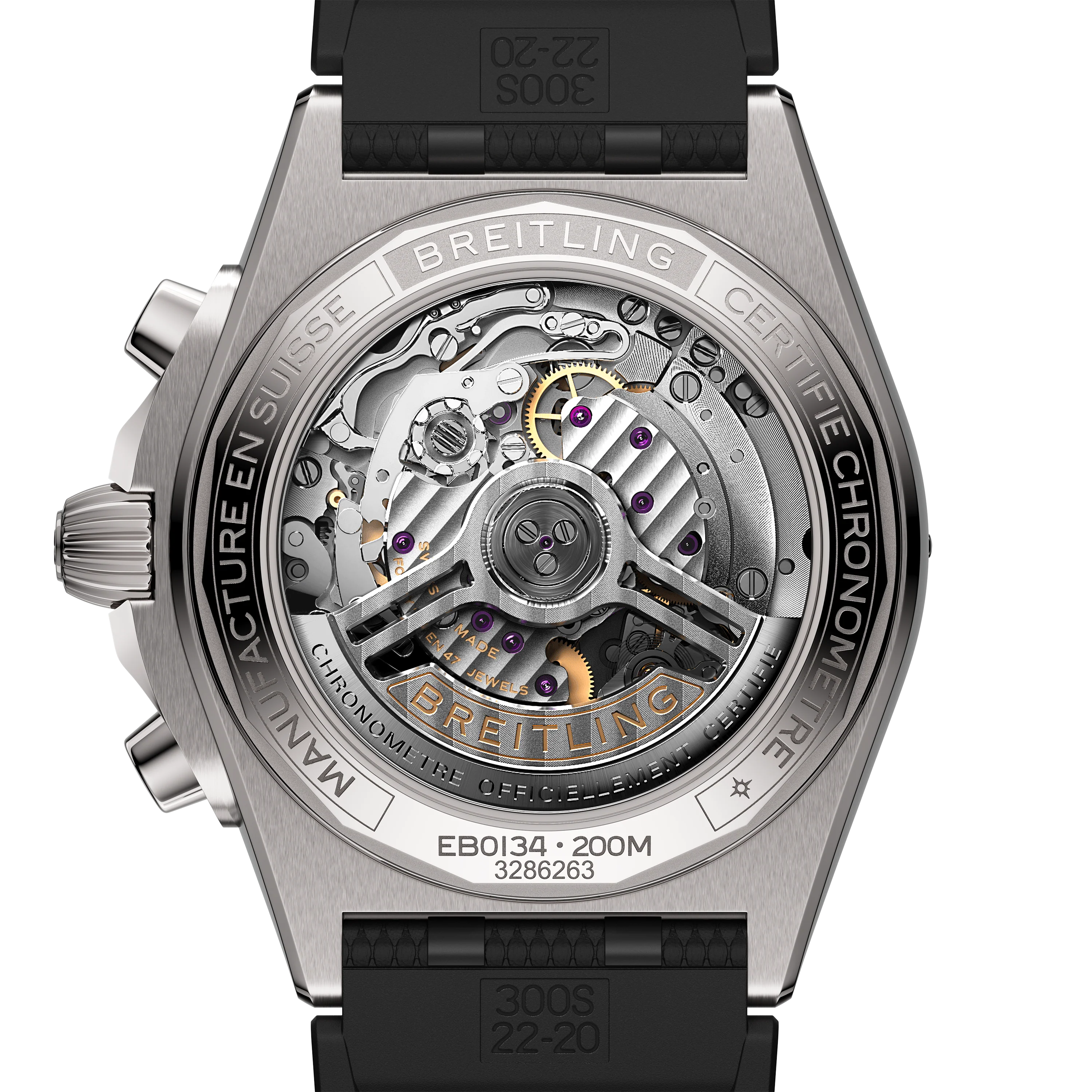 Breitling Chronomat B01 42 Watch with Black Rubber Rouleaux Strap - Image 3