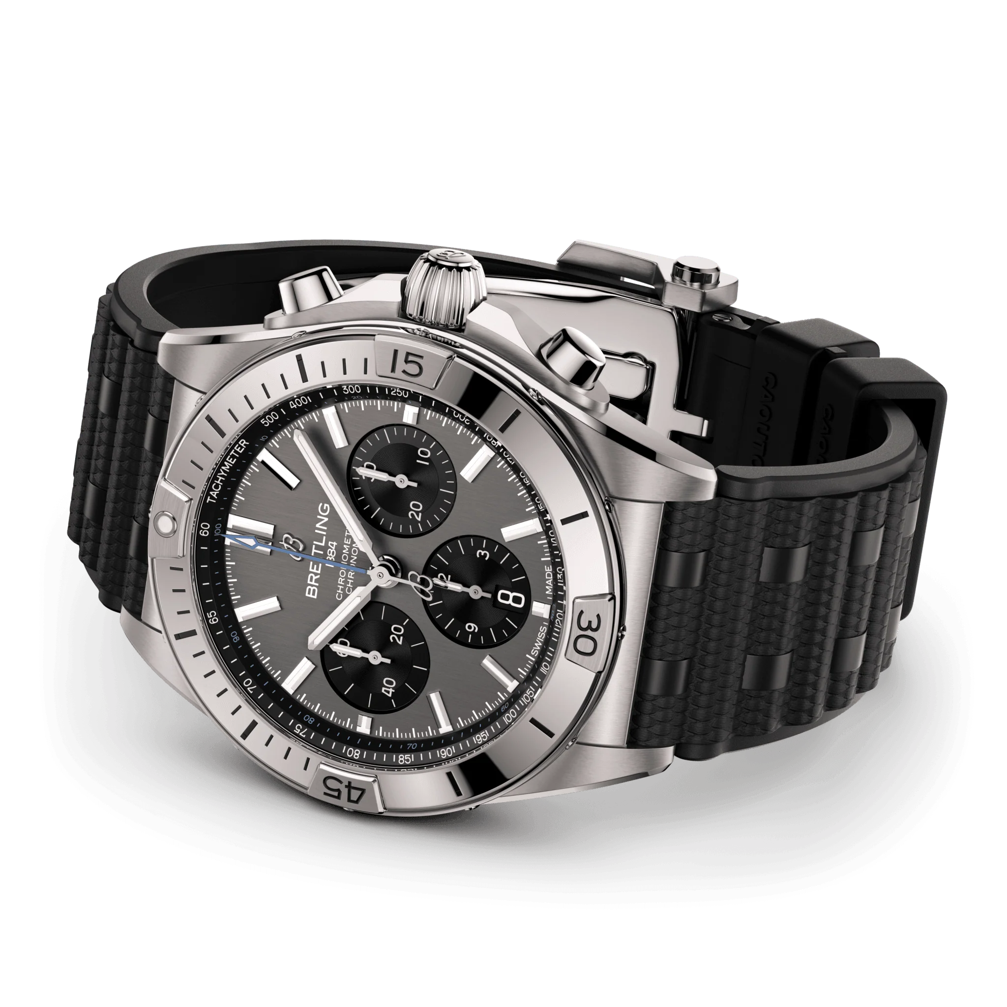 Breitling Chronomat B01 42 Watch with Black Rubber Rouleaux Strap - Image 4