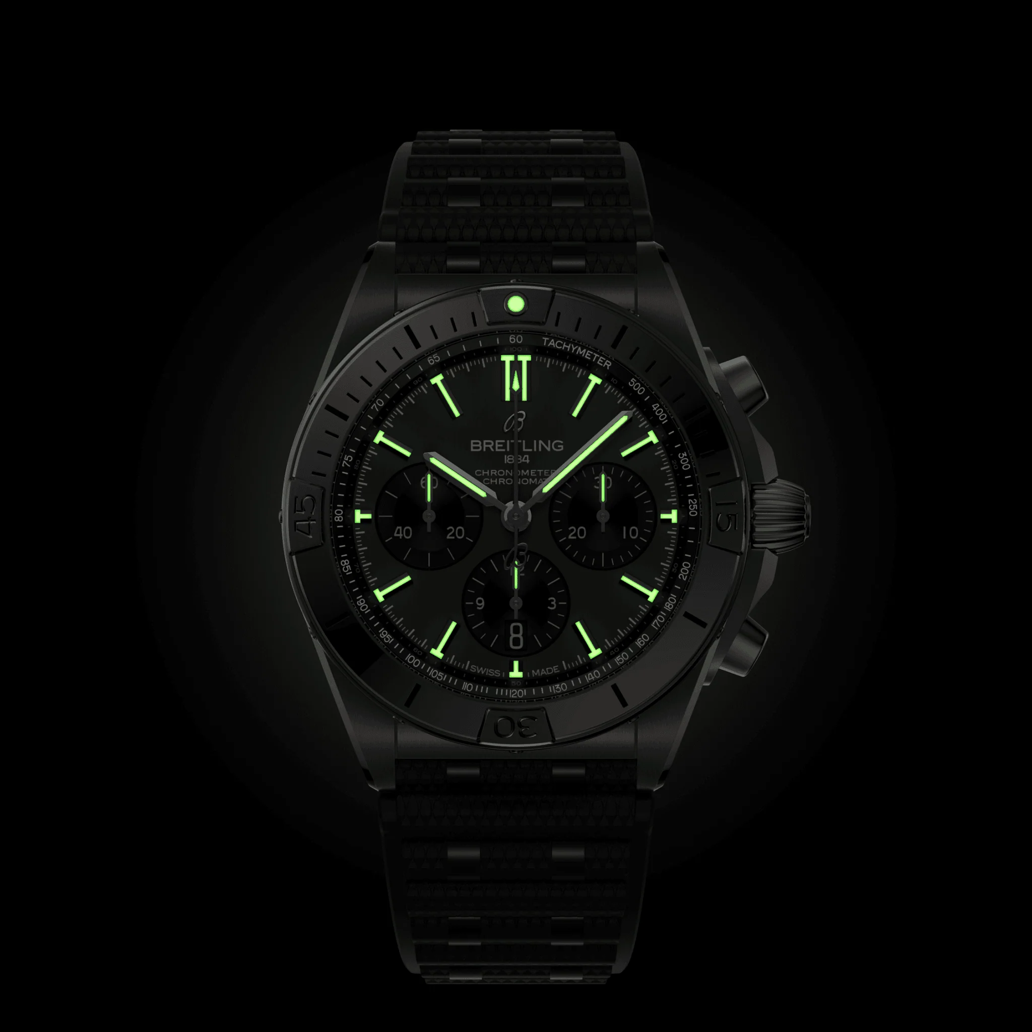 Breitling Chronomat B01 42 Watch with Black Rubber Rouleaux Strap - Image 5