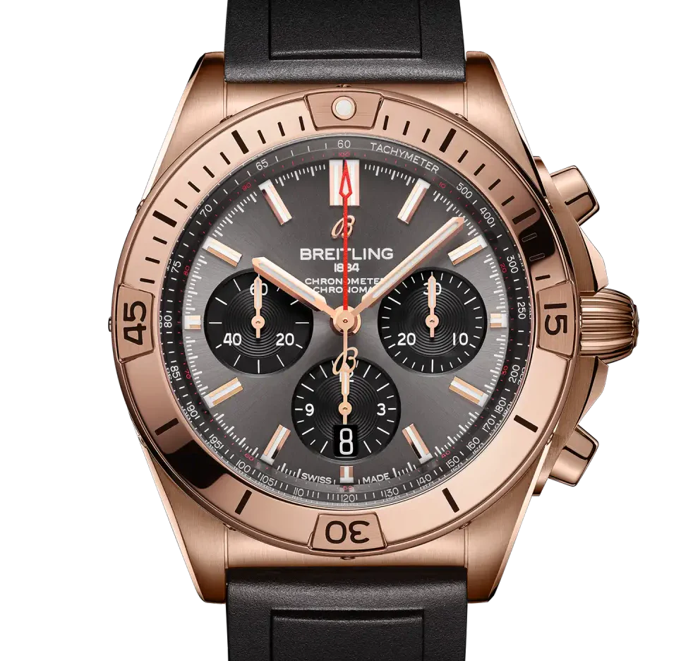 Breitling Chronomat B01 42 Watch with Black Rubber Strap - Image 6