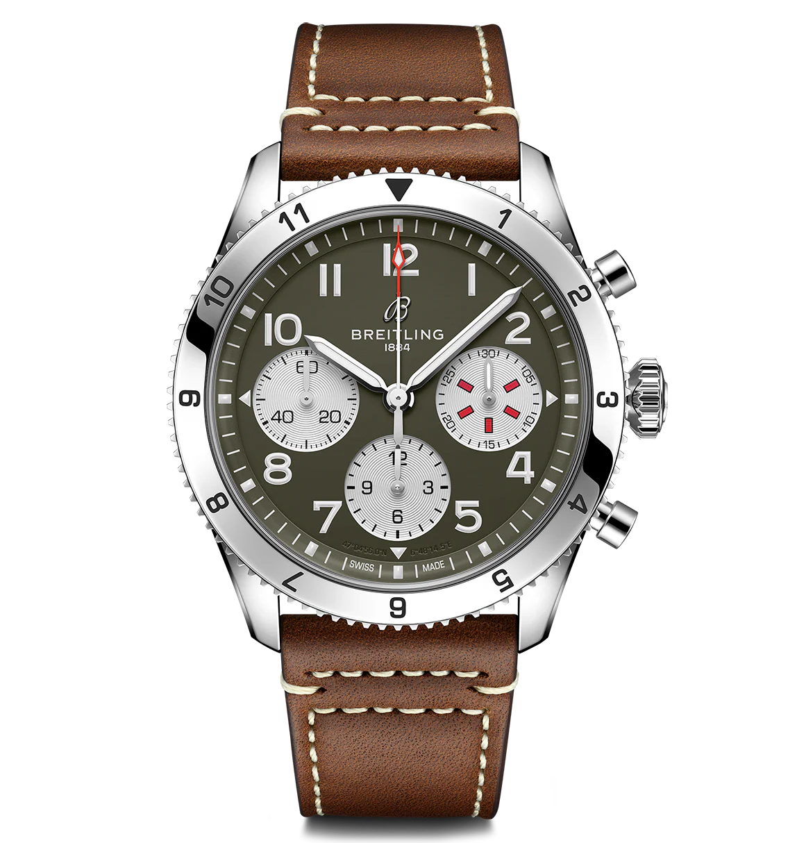 Breitling Classic AVI Chronograph 42 Curtiss Warhawk Watch with Green Dial