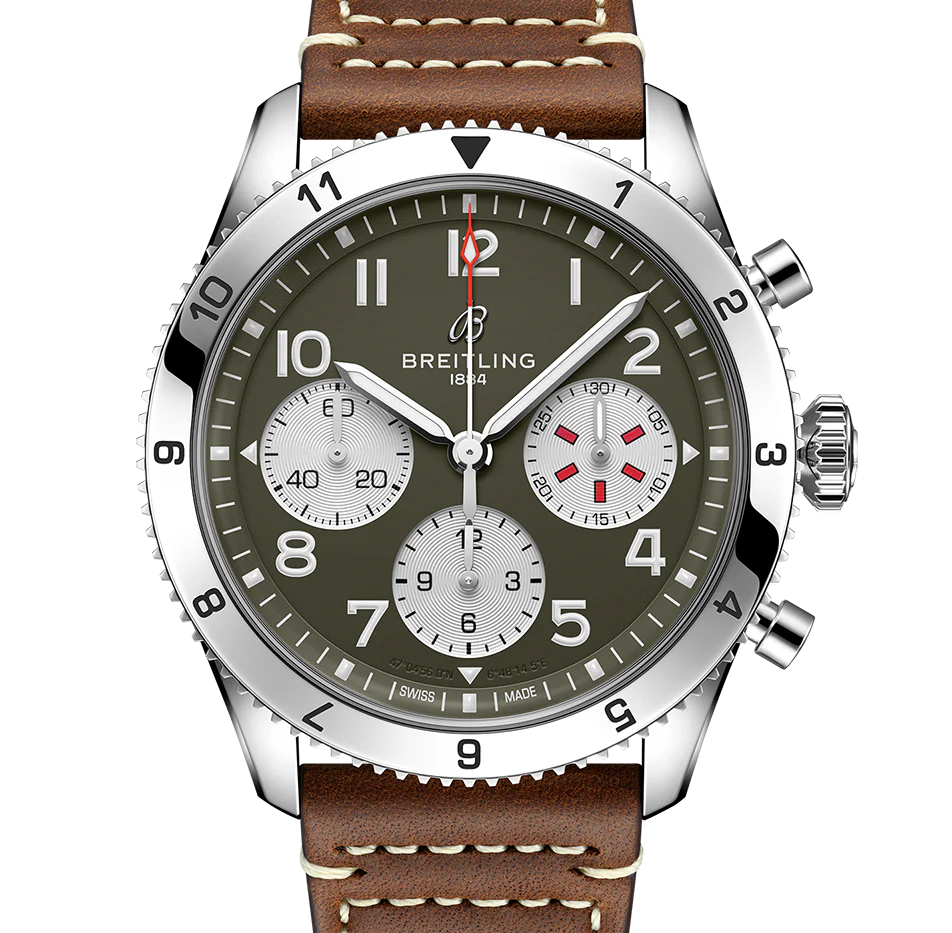 Breitling Classic AVI Chronograph 42 Curtiss Warhawk Watch with Green Dial - Image 3