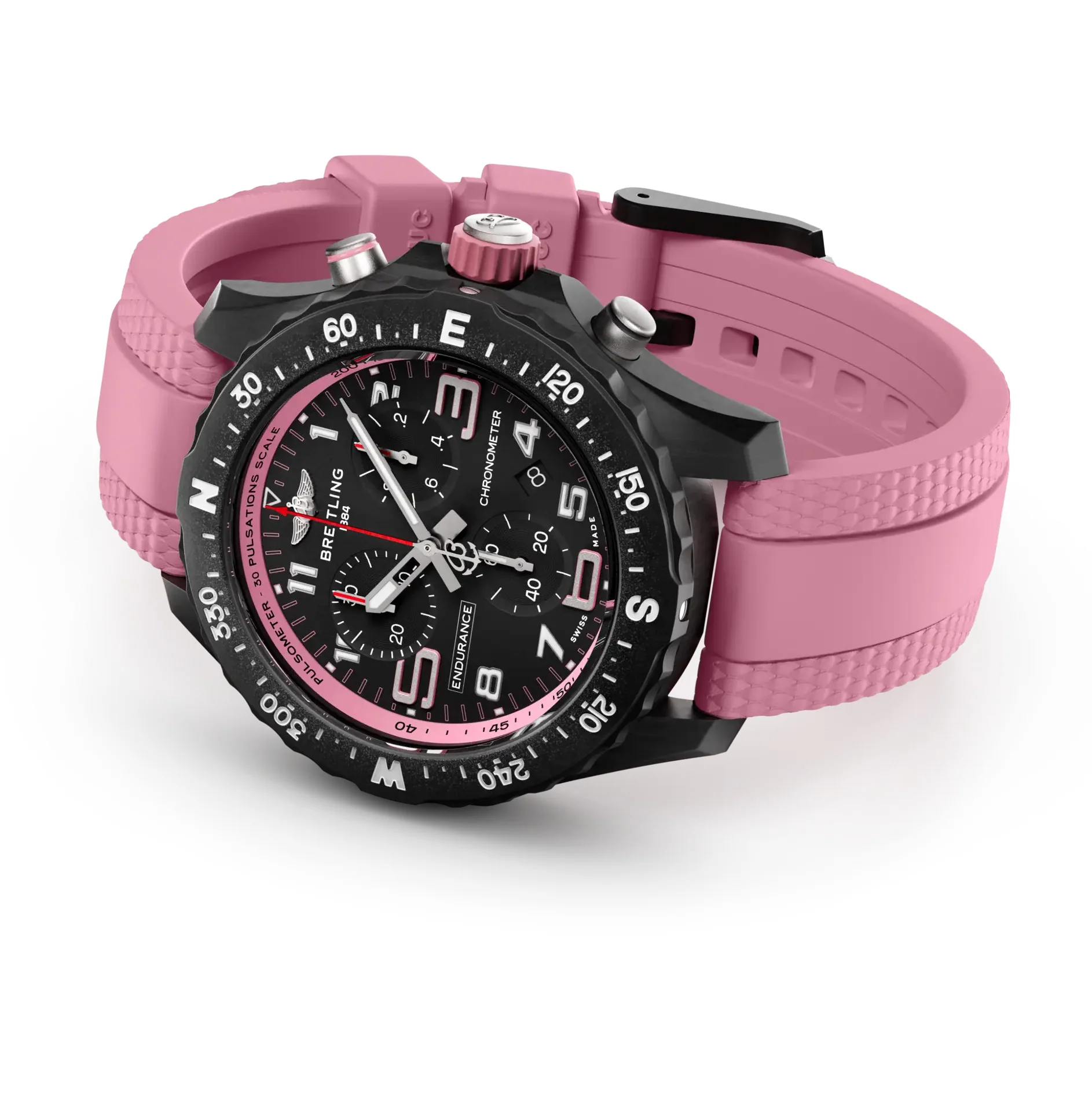 Breitling Endurance Pro 38 Watch with Pink Rubber Strap - Image 4