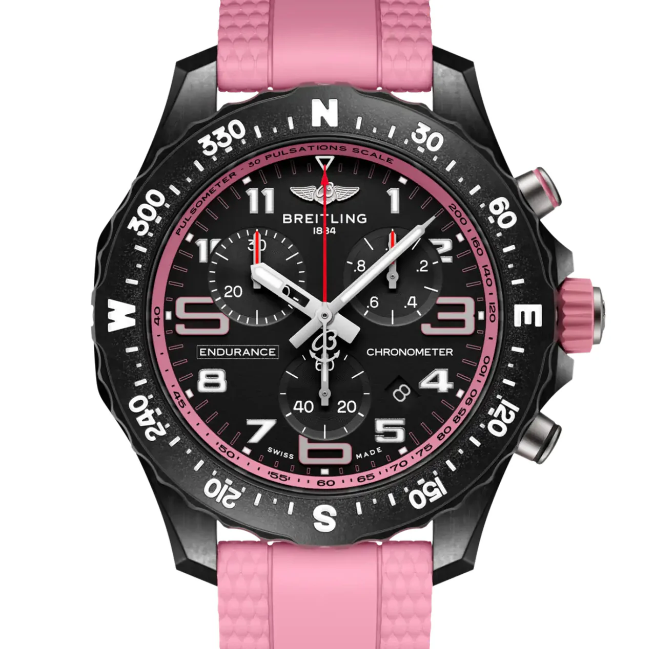 Breitling Endurance Pro 38 Watch with Pink Rubber Strap - Image 7