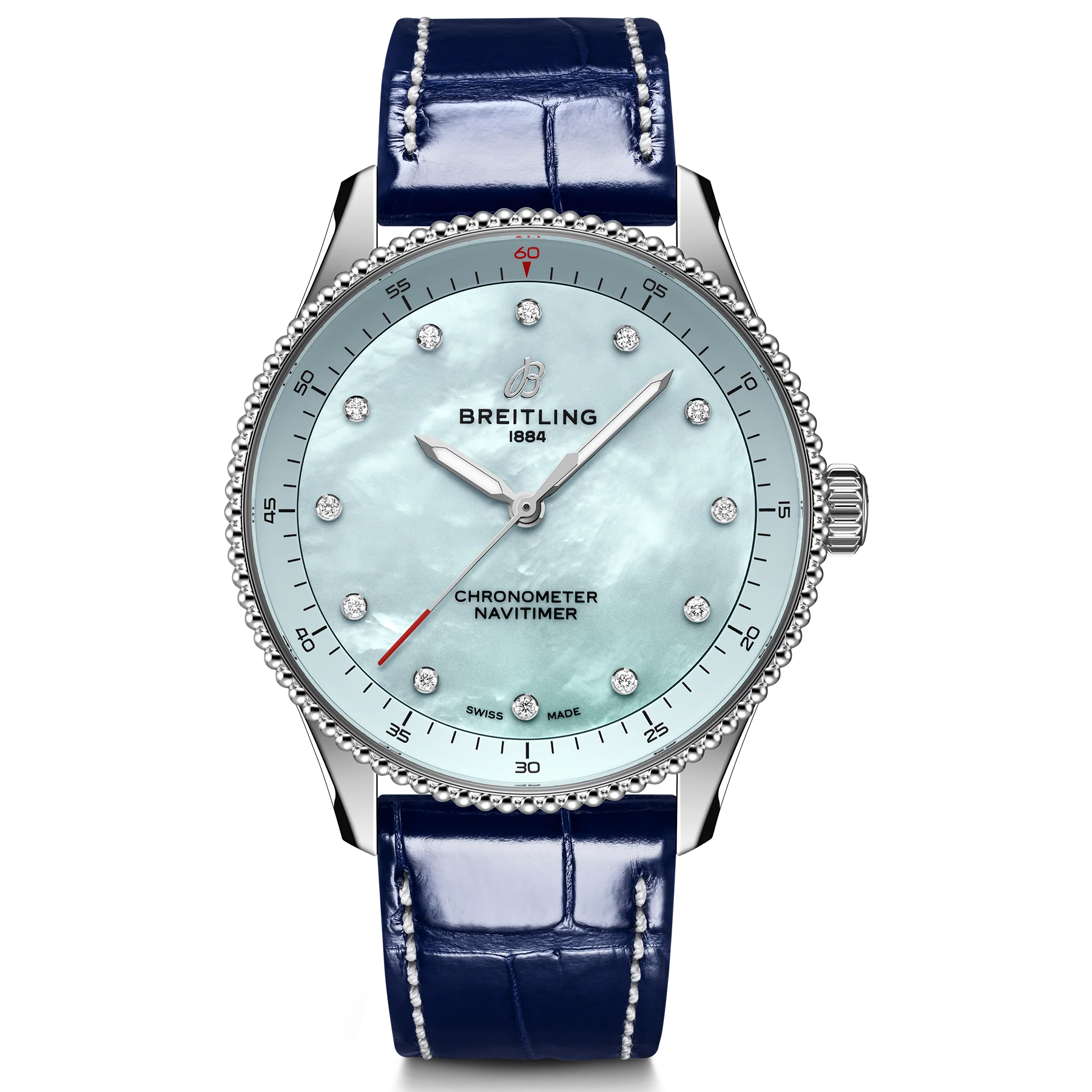 Breitling Navitimer Quartz 32mm Watch with Blue Leather Strap