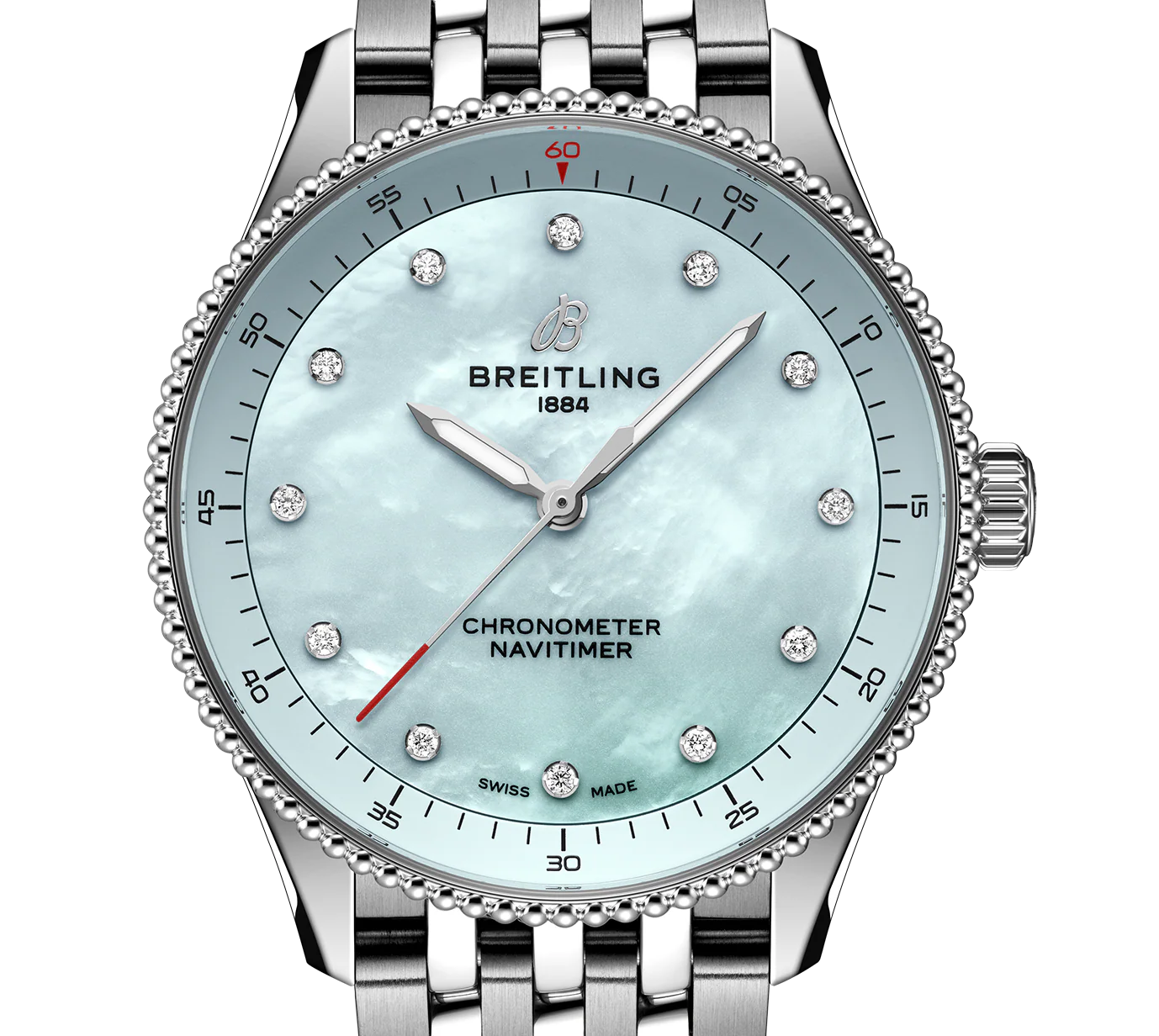 Breitling Navitimer Quartz 32mm Watch with Blue Mother-of-Pearl Dial - Image 6