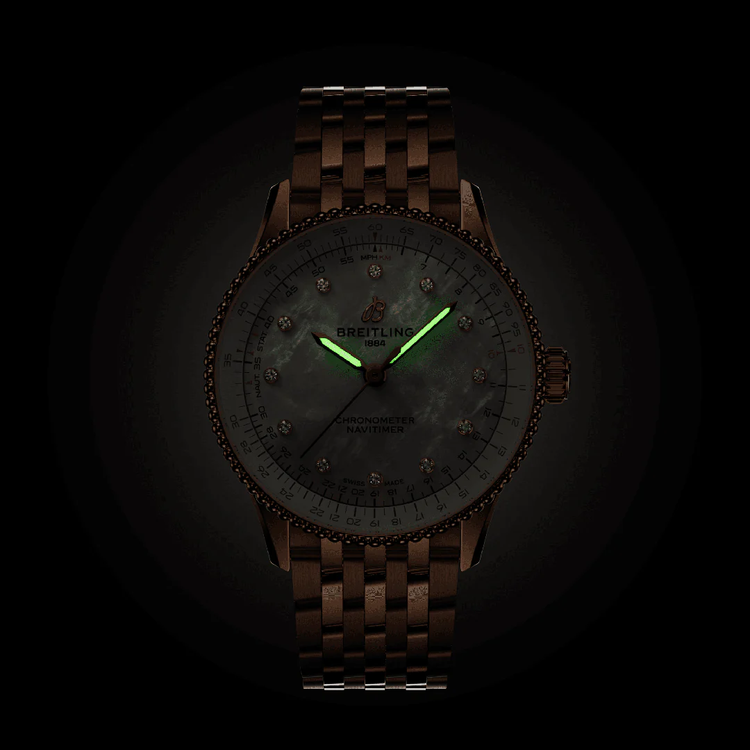 Breitling Navitimer Automatic 36 Watch with Mother of Pearl Dial - Image 6
