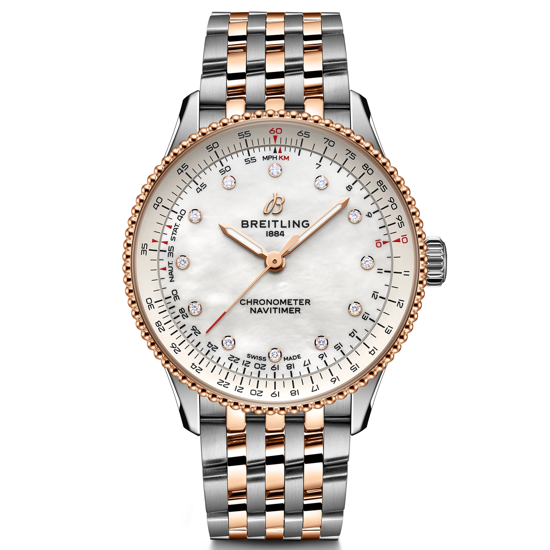 Breitling Navitimer Automatic 36mm Watch with Mother-of-Pearl Dial