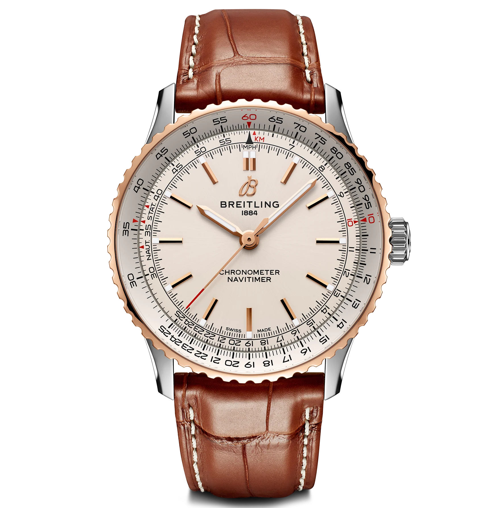 Breitling Navitimer Automatic 41 Watch with Brown Leather Strap