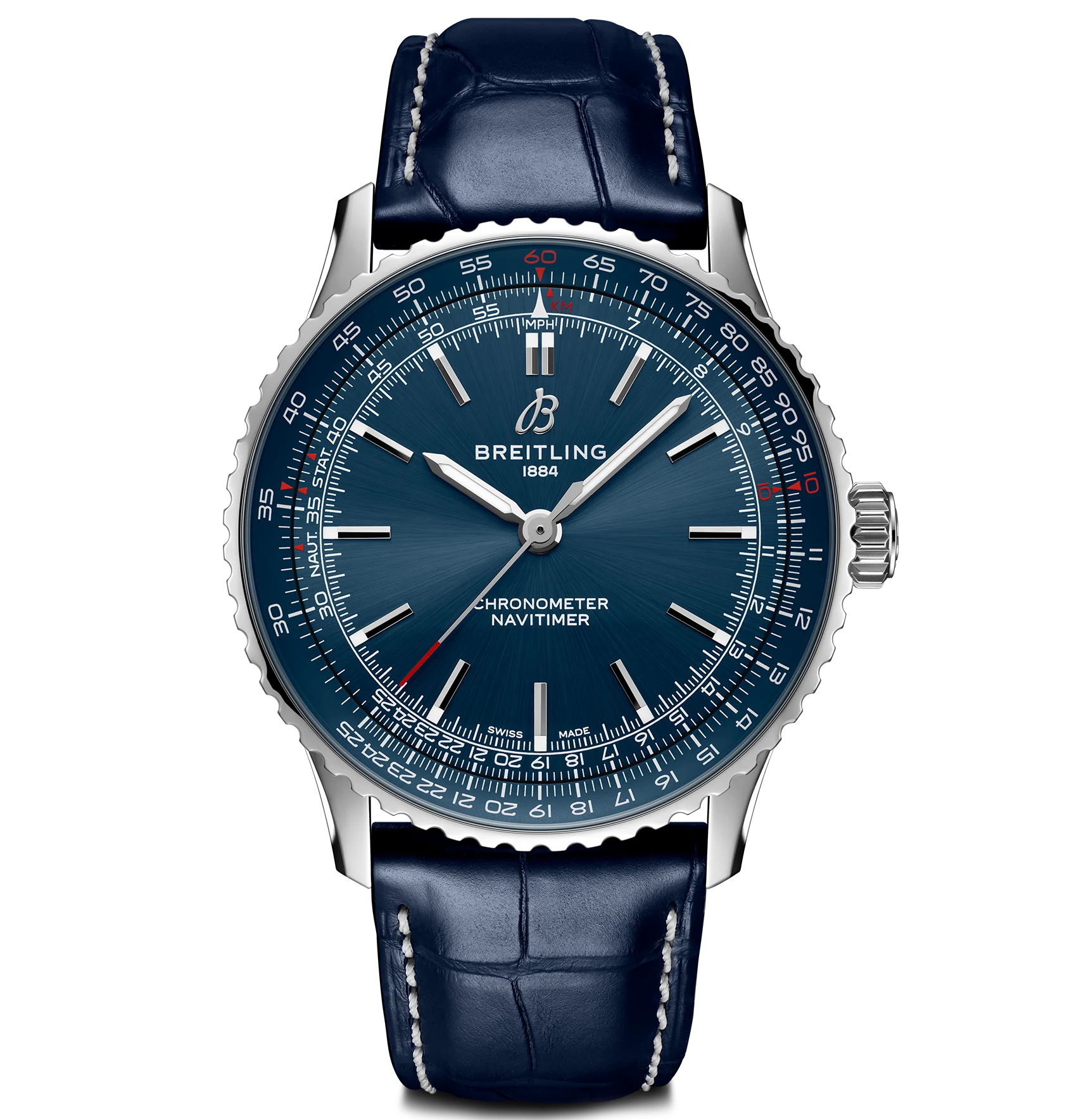 Breitling Navitimer Automatic 41 Watch with Navy Leather Strap