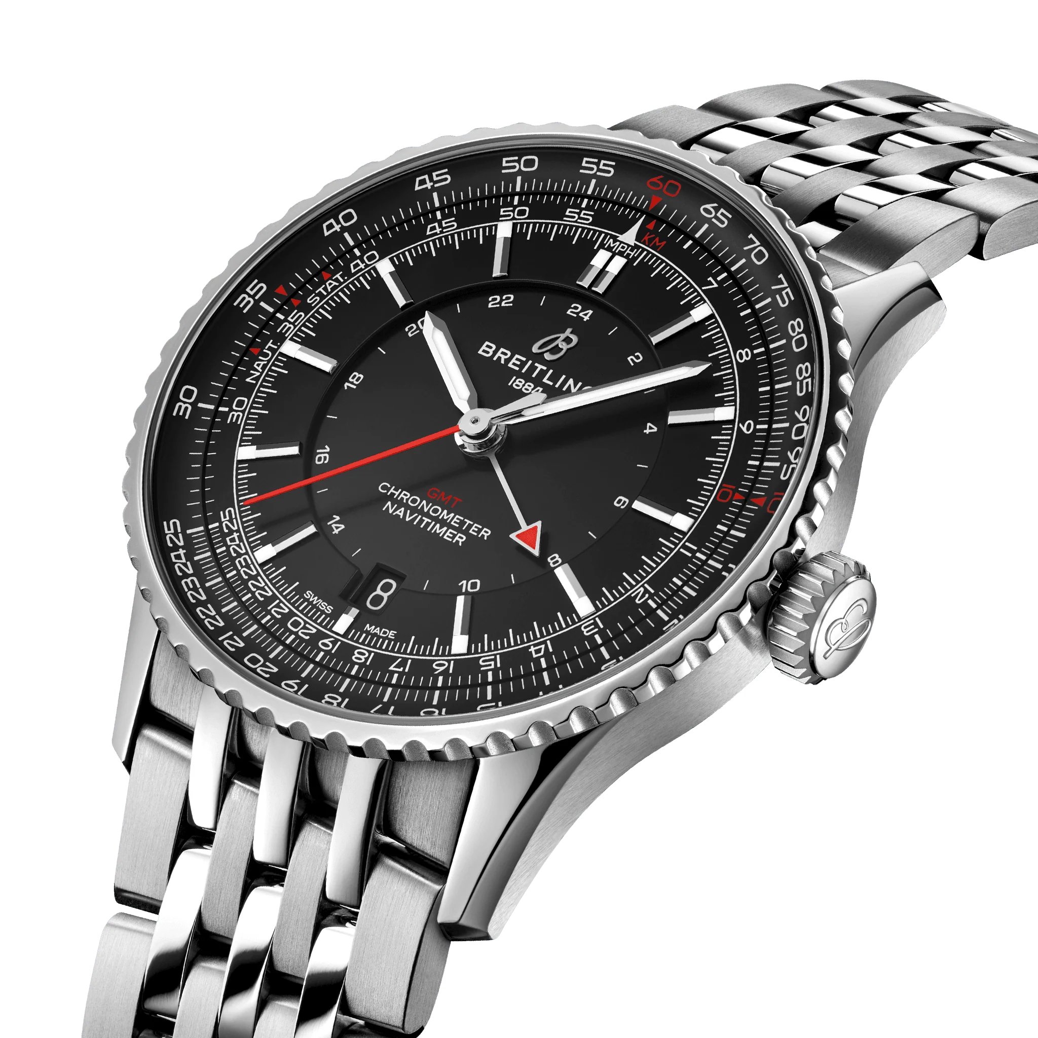 Breitling Navitimer Automatic GMT 41 Watch with Black Dial - Image 2