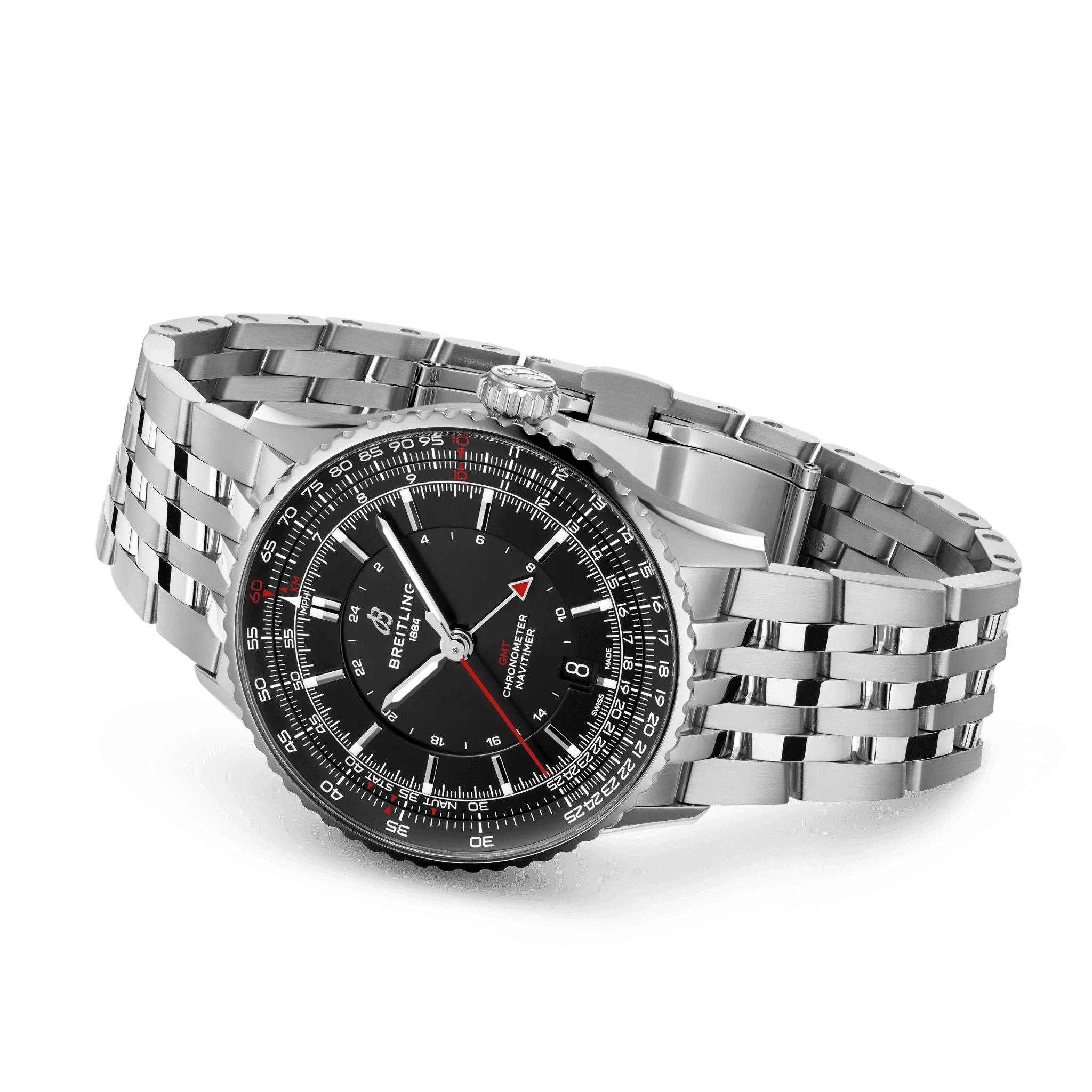 Breitling Navitimer Automatic GMT 41 Watch with Black Dial - Image 3