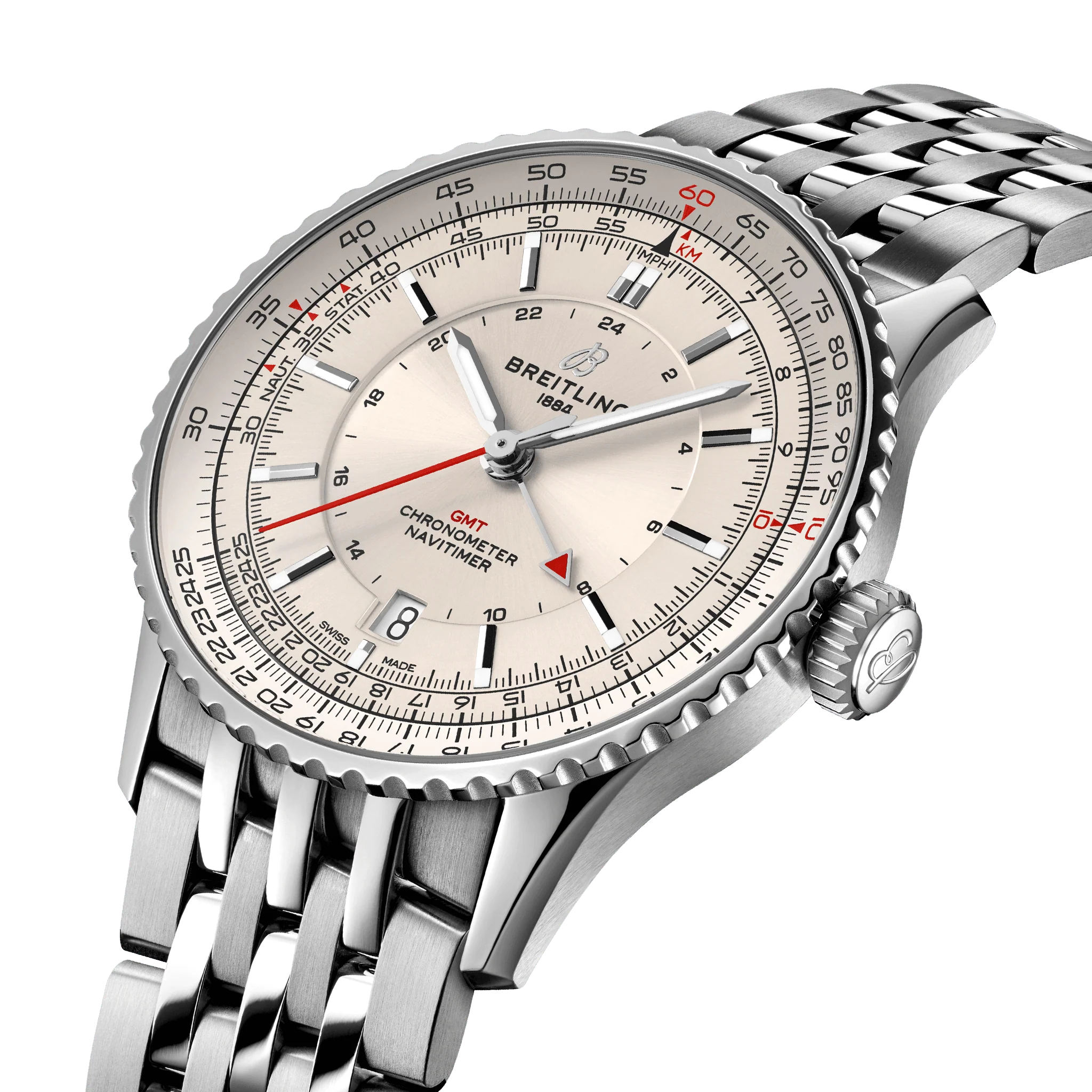 Breitling Navitimer Automatic GMT 41 Watch with Ivory Dial - Image 2