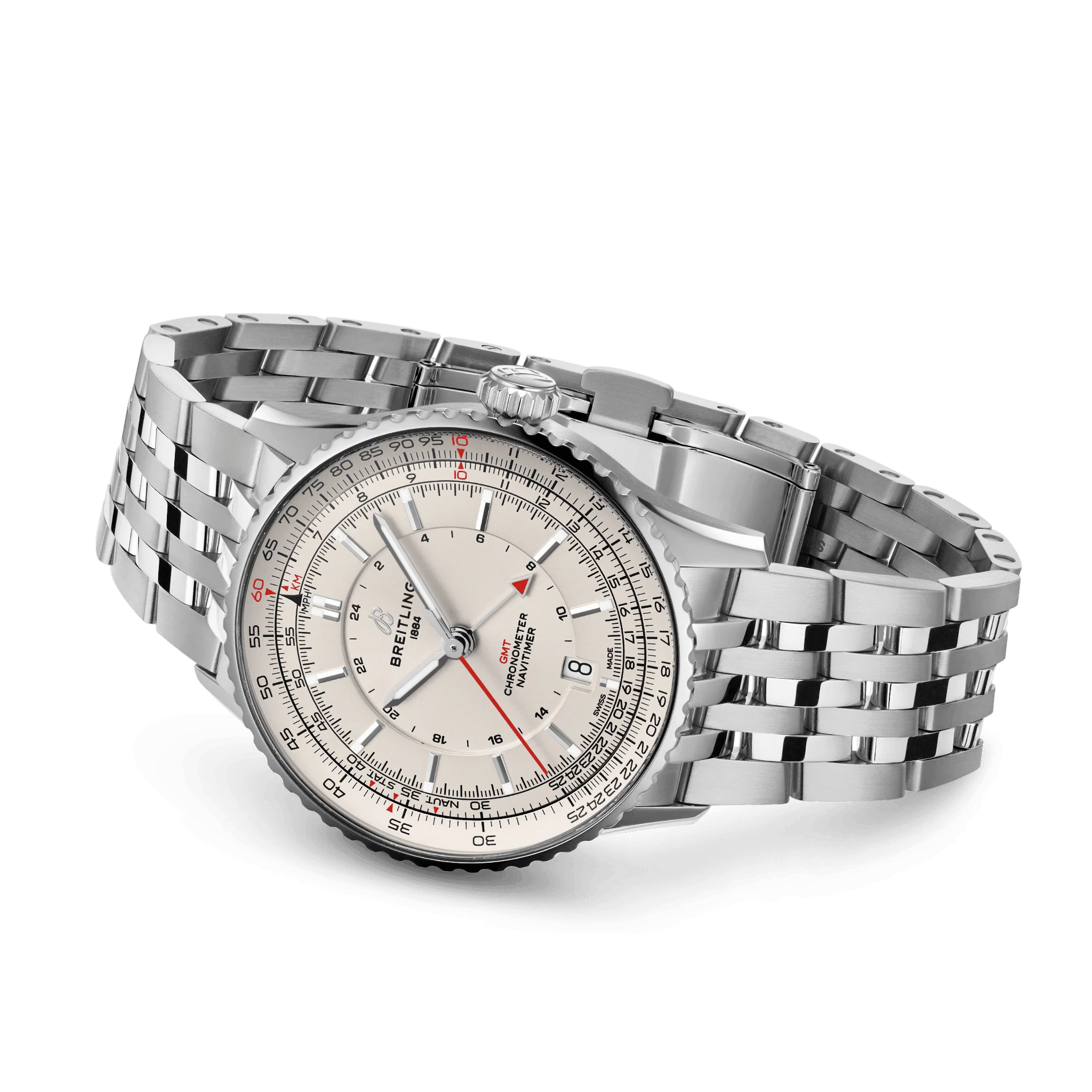 Breitling Navitimer Automatic GMT 41 Watch with Ivory Dial - Image 3