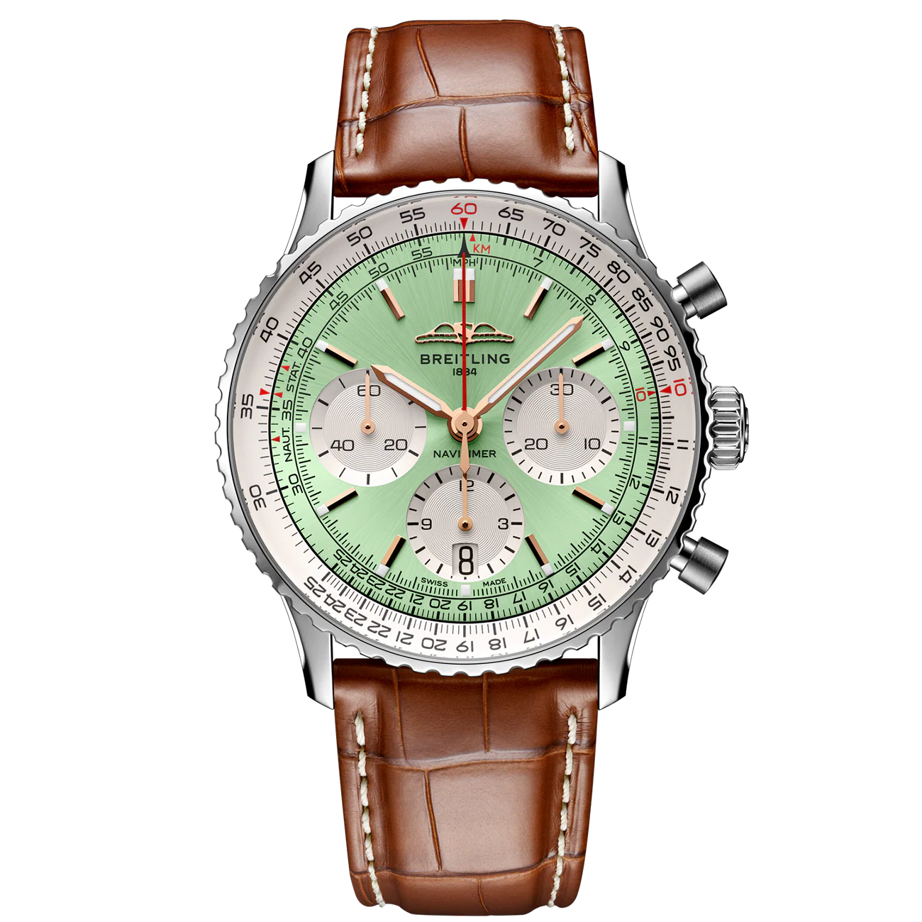 Breitling Navitimer B01 41mm Watch with Mint Green Dial